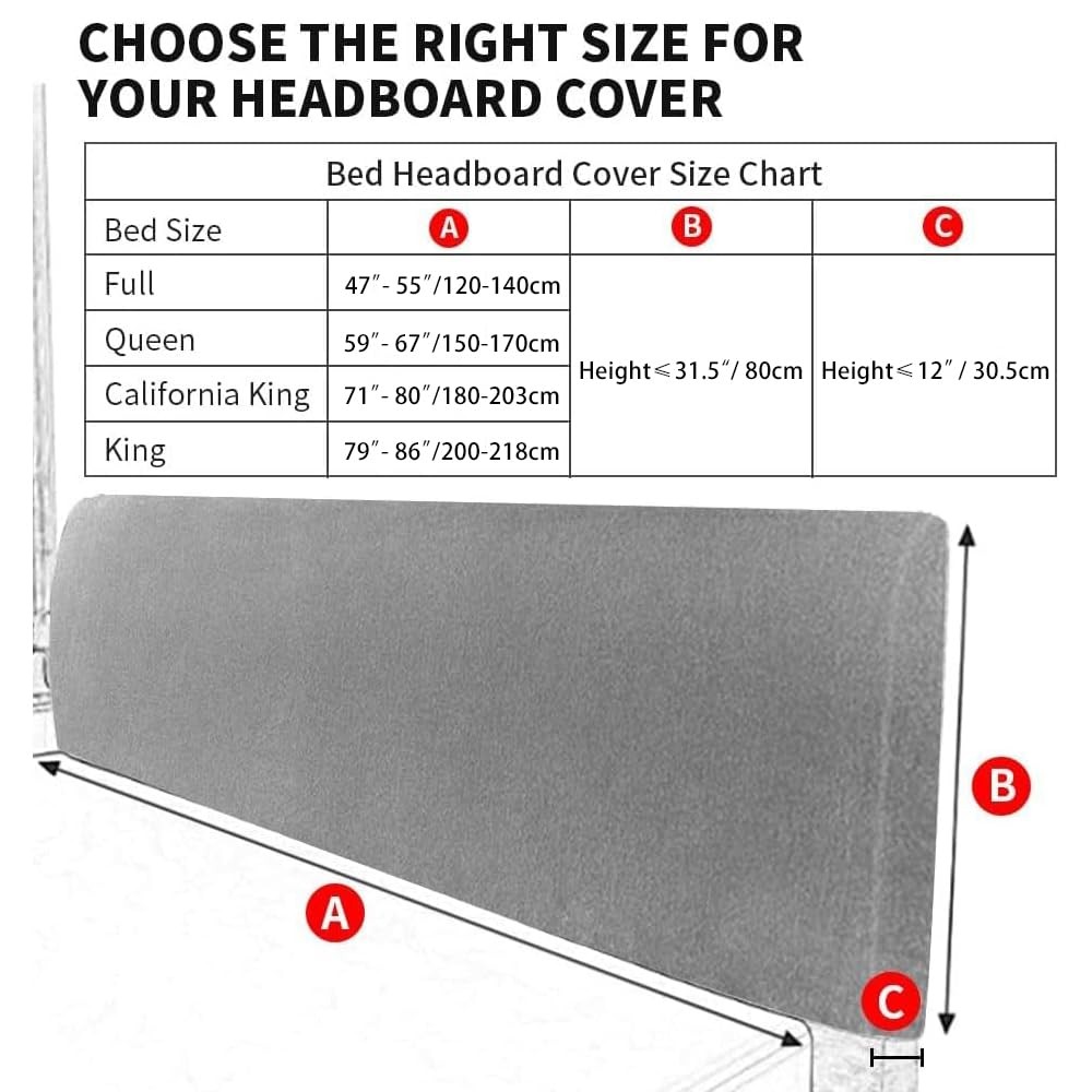 Headboard Covers, Stretch Bed Head Board Slipcover, Dustproof Protector Cover...