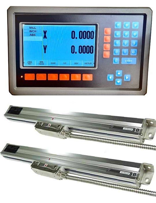 9x48 9x49 10x50 DRO 2 AXIS MILL BRIDGEPORT LINEAR GLASS SCALES NEW FREE SHIPPING