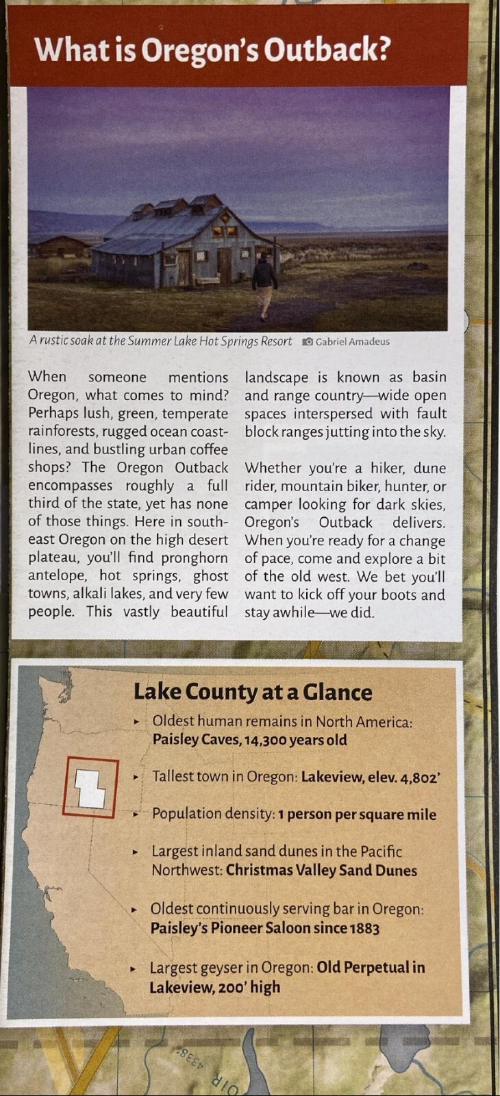 Oregon's Outback, Outdoor Recreation Map