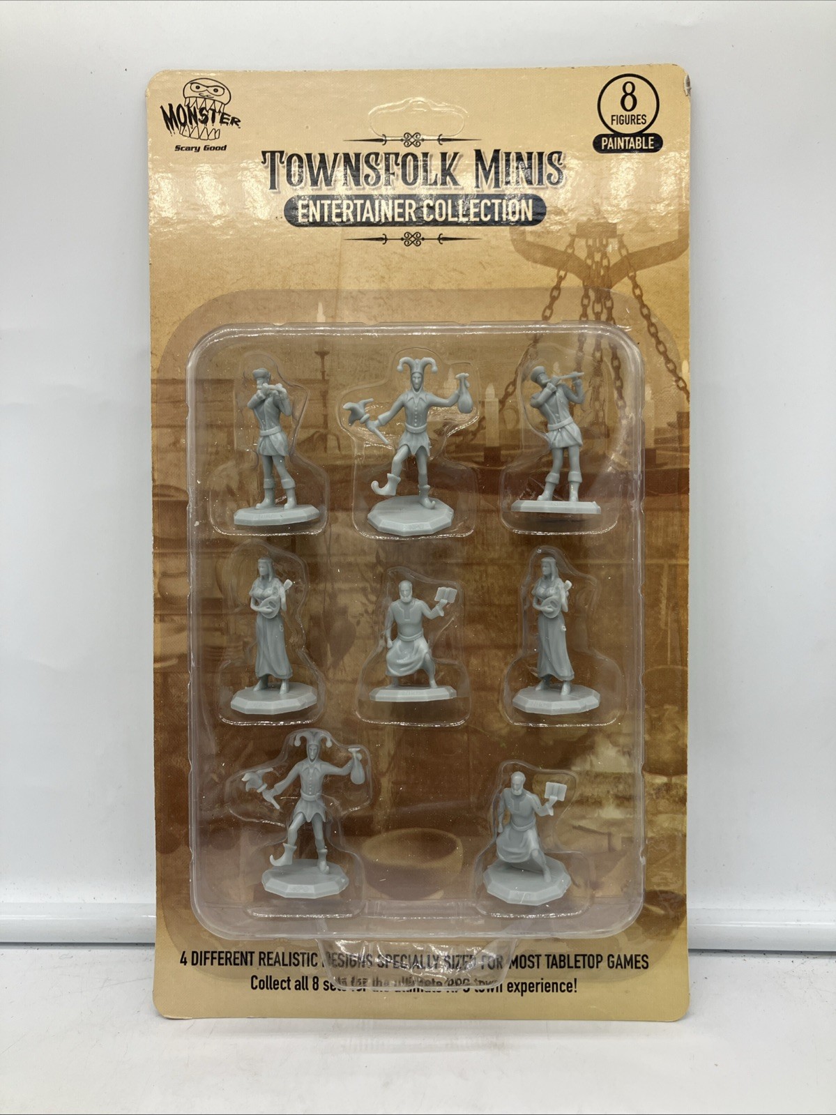 Monster Townsfolk Unpainted Miniatures Entertainer Collection 8pcs FREE SHIPPING
