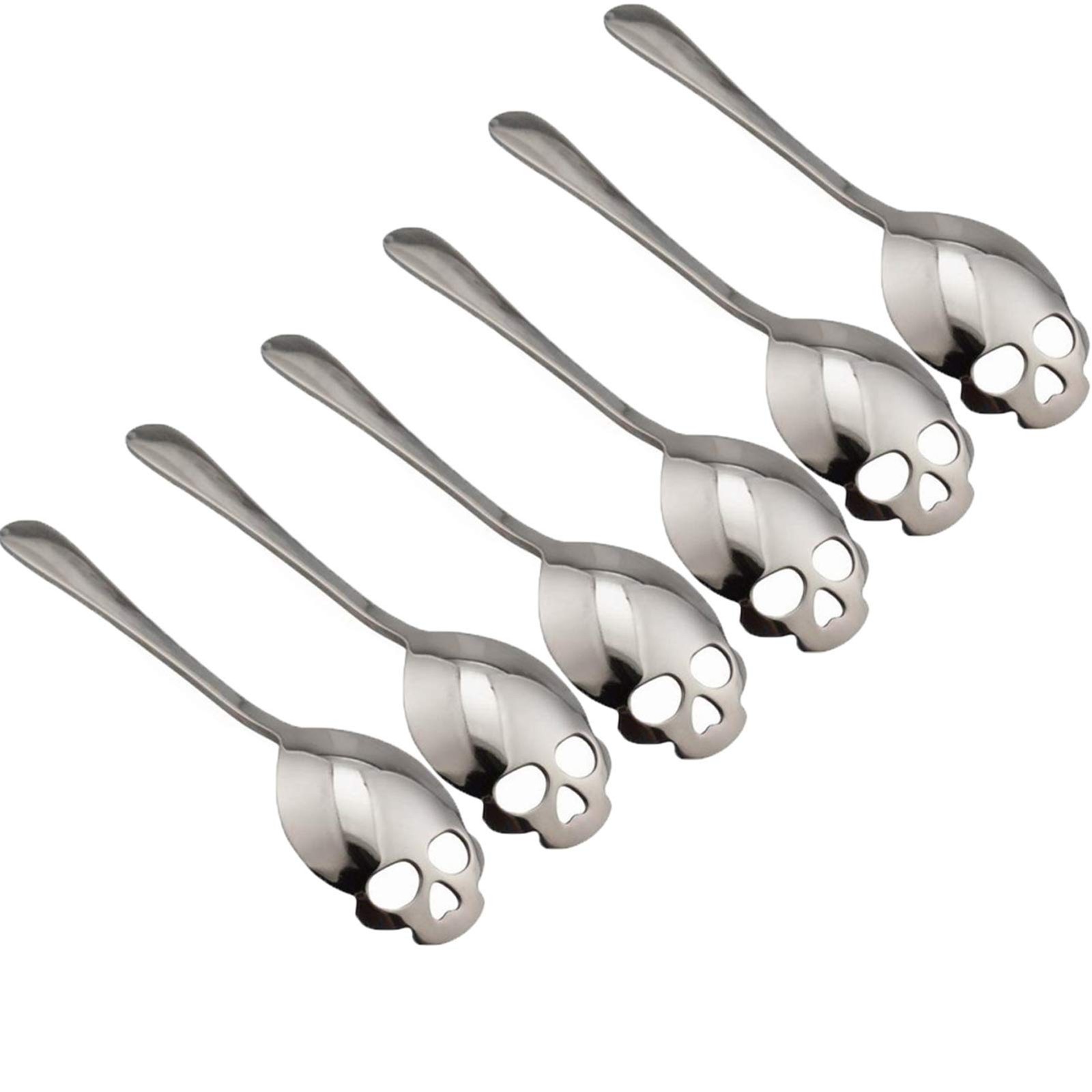 304 Stainless Steel Skull Sugar Spoon Dessert，Tea ，Coffee Stirring Spoon Set ...