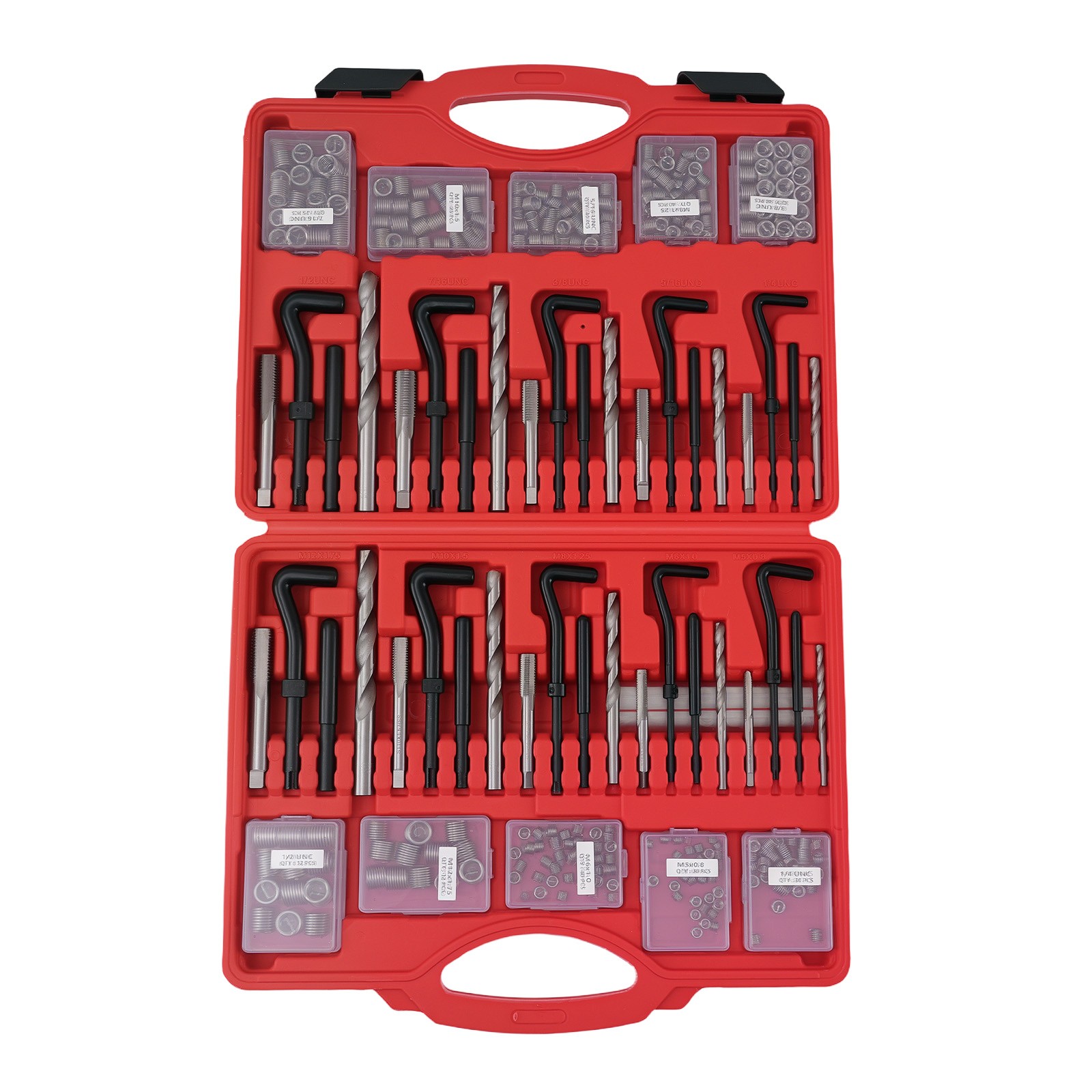 338Pc Engine Thread Repair Kit SAE Metric for Automotive Strip Tool Set