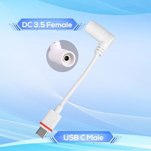 2pcs Barrel Plug to USB-C Power Adapter for Ring Solar Panel & USB-C Security Ca