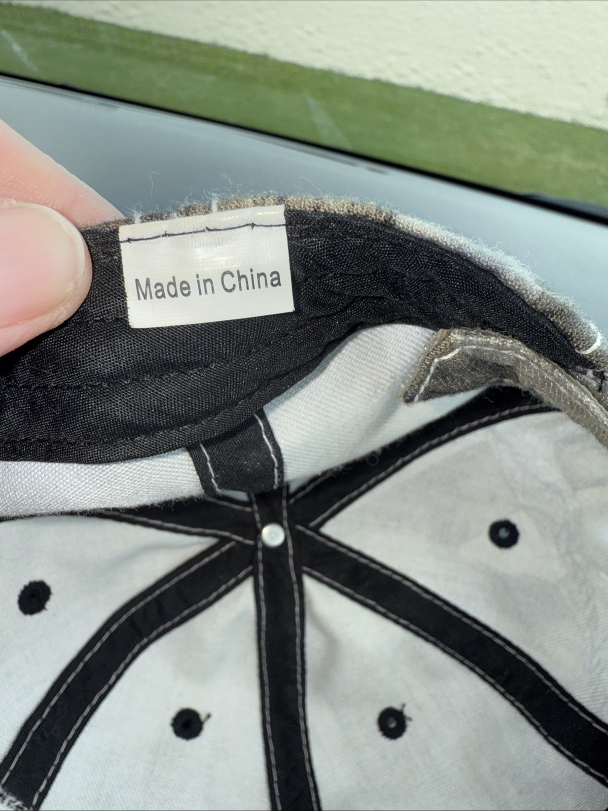 Menards Est 1960 in White Black on Green Camouflage Hat Cap Hook Loop