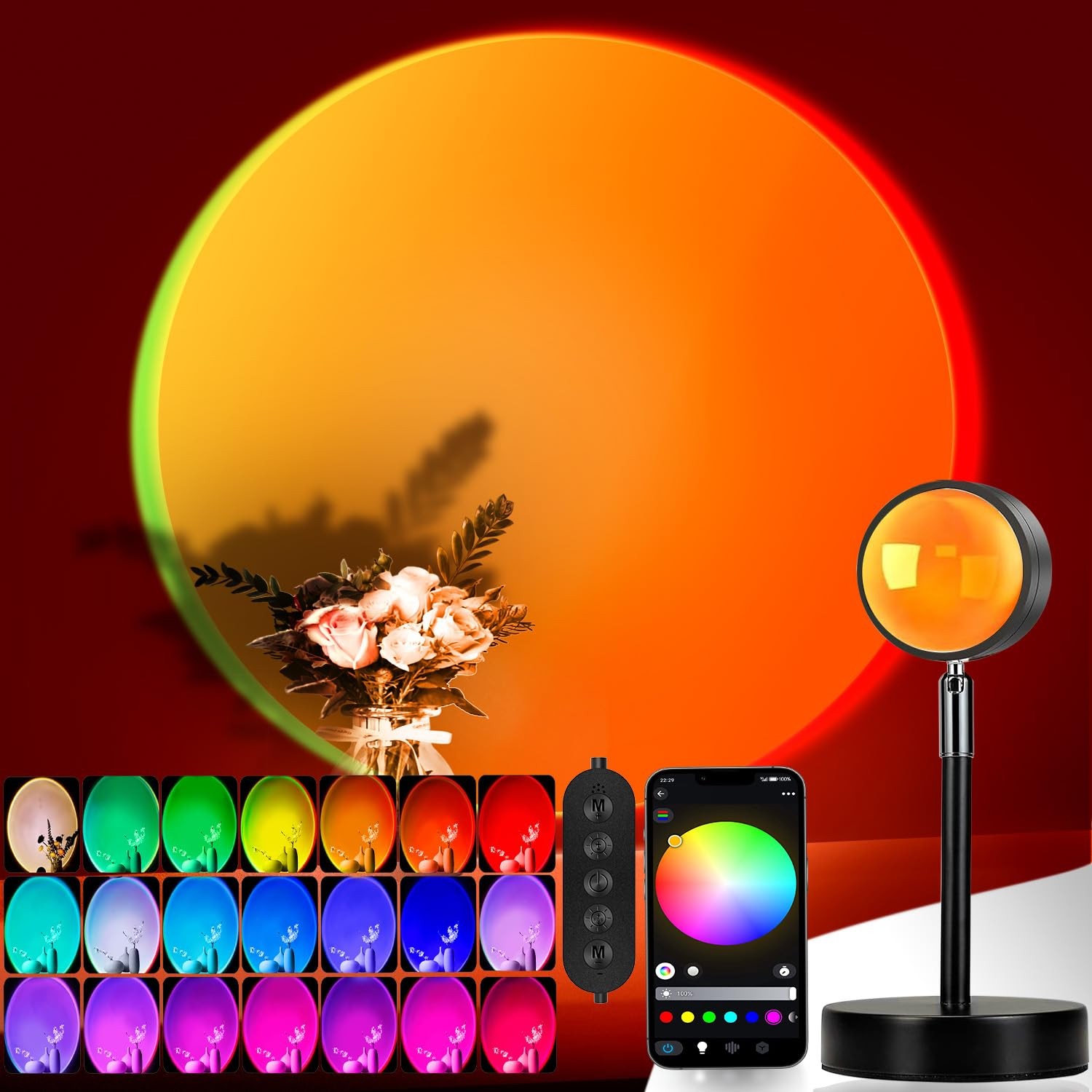 10 inches (H) x 3.8 (W) x (D), Multicolor&&App control
