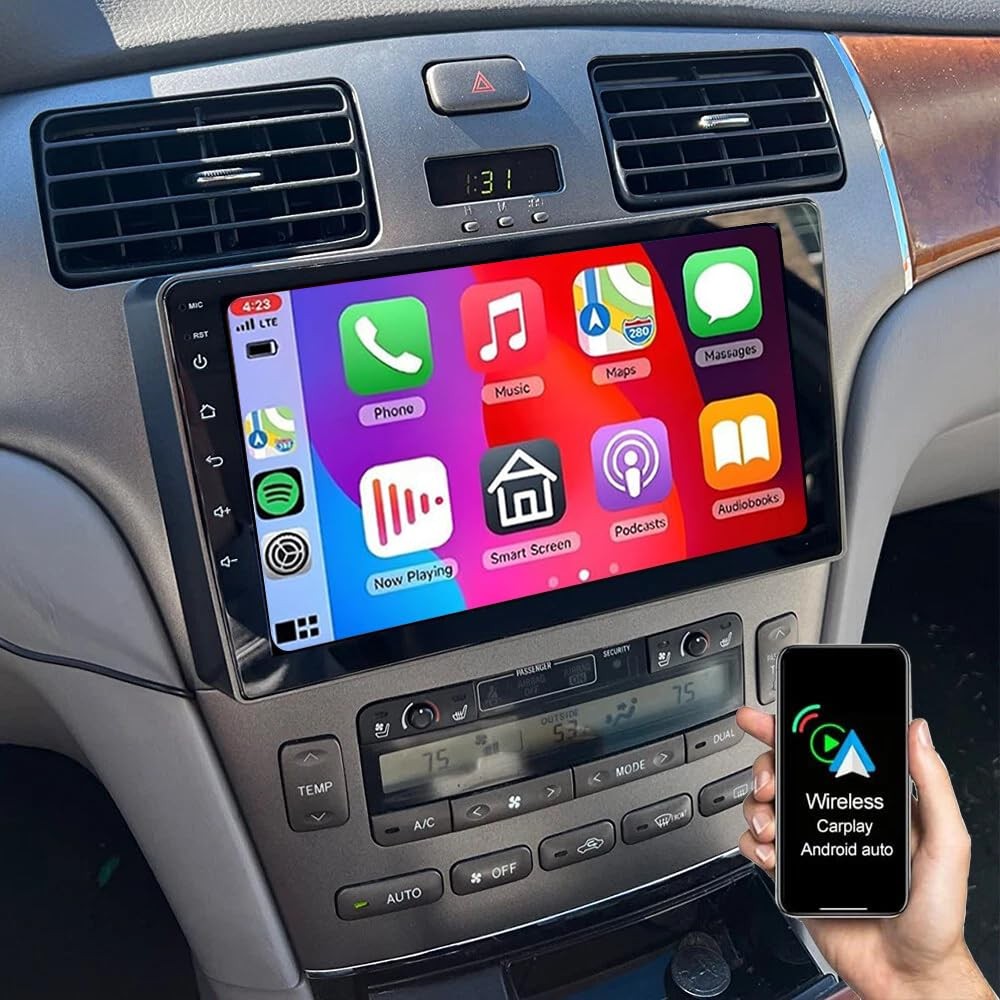 Android 14 Double Din Car Radio for Lexus ES300 ES330 2001-2006 9 IPS CarPlay GP