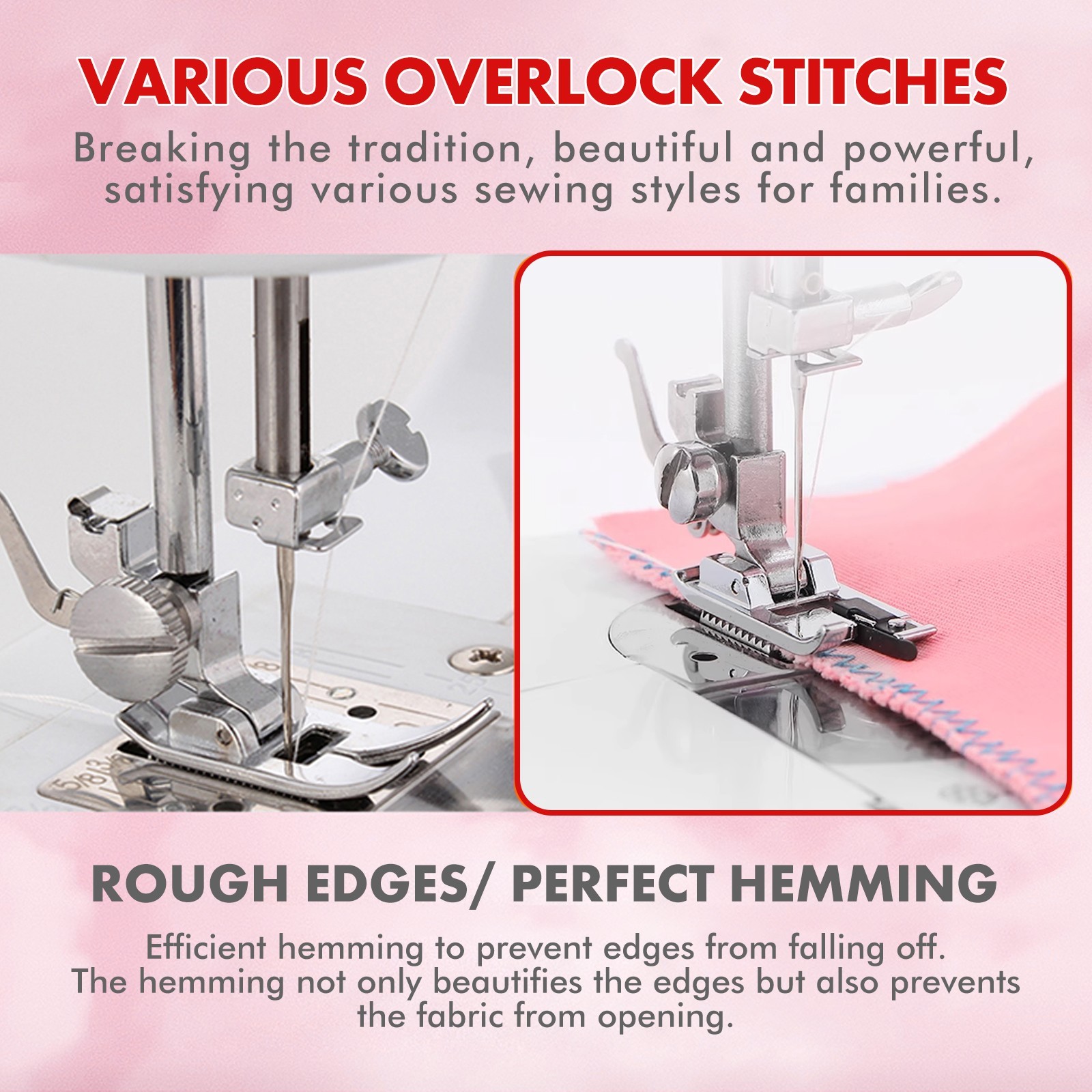 825A Multifunctional 12 Stitches Electric Mini Sewing Machine US Plug