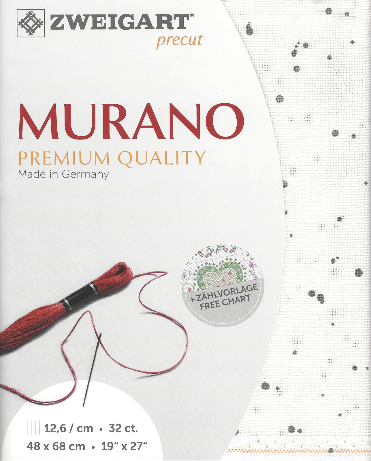 Zweigart Precut Murano Splash 32 count Antique White Basalt Splash 3984/1329