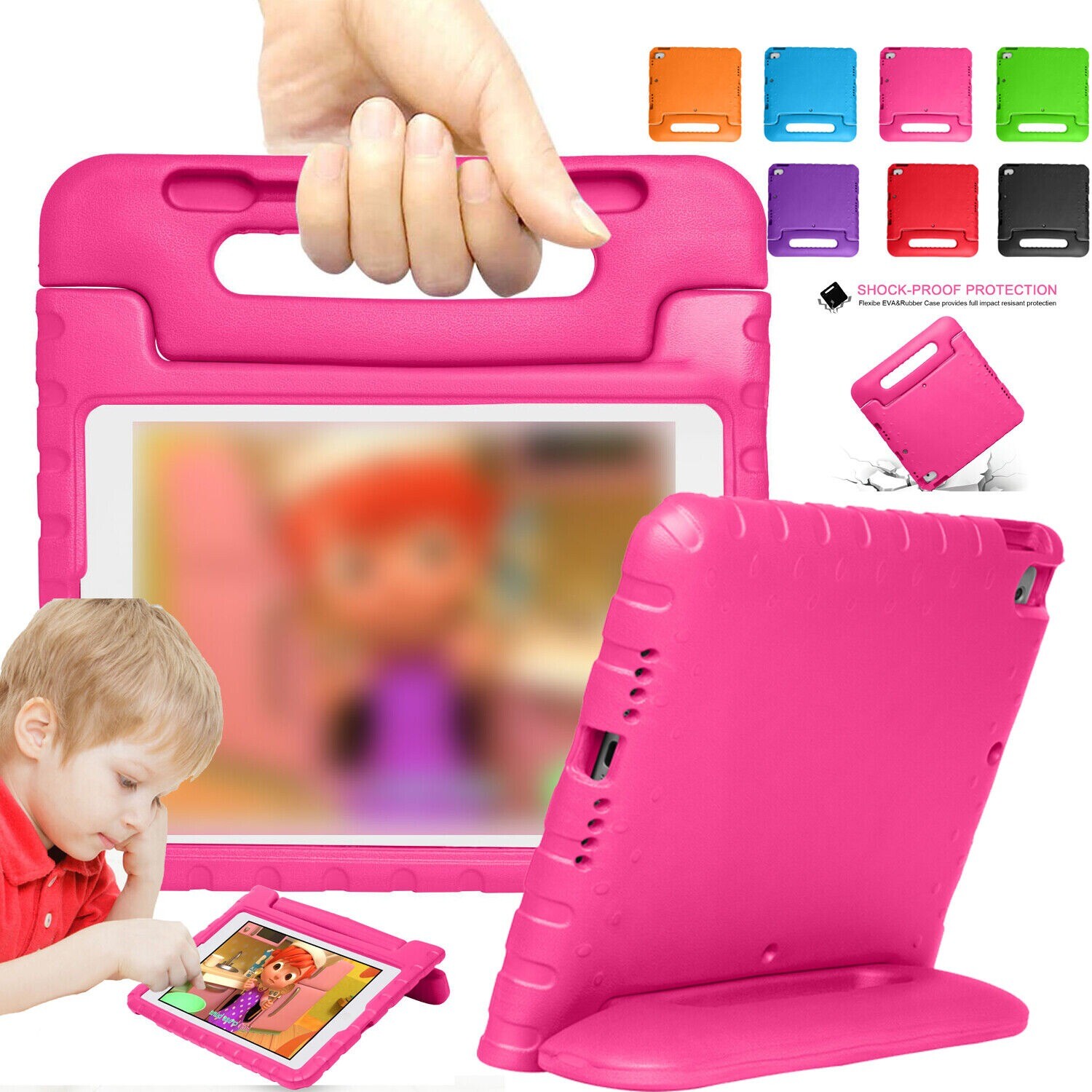 For iPad 5th 6th 7th 8th 9th 10th 11th (A16) Gen Pro EVA Foam Handle Case Cover