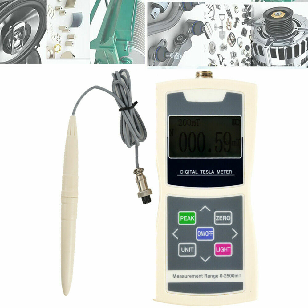 Magnetic Gauss Meter Tesla Meter Teslameter with Two Units mT(mtr) Gs(Gauss)