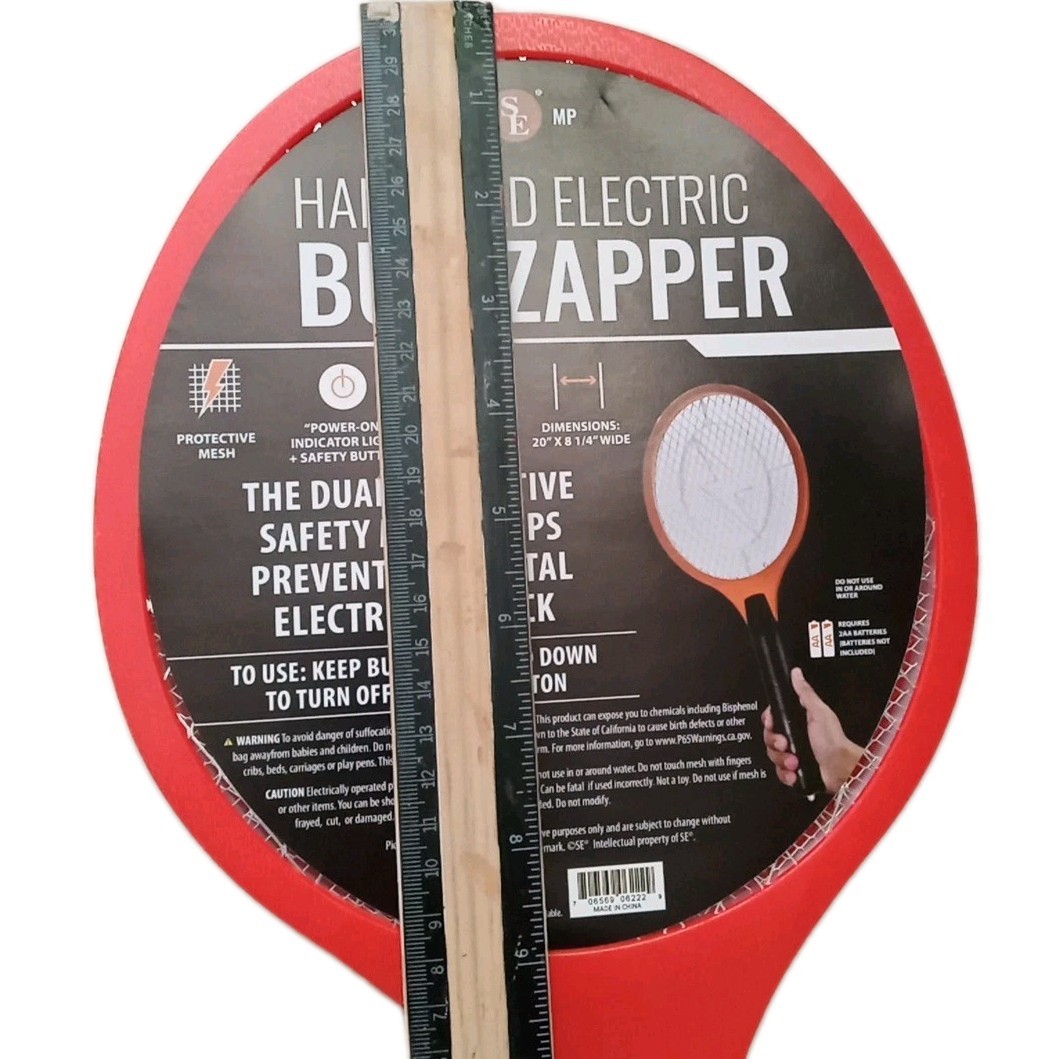 2x Electric Bug Zapper Handheld Fly Swatter Mosquito Killer Insect Racket Two Pc