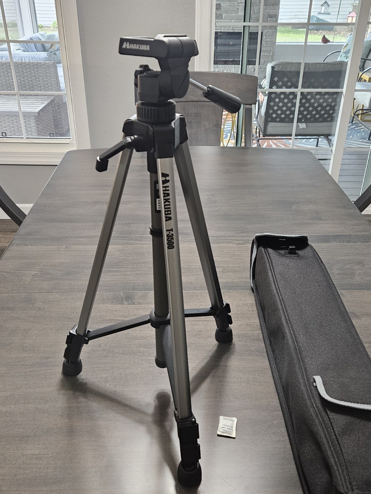 Compact Hakuba T-3500 Tripod Silver Aluminum with Case