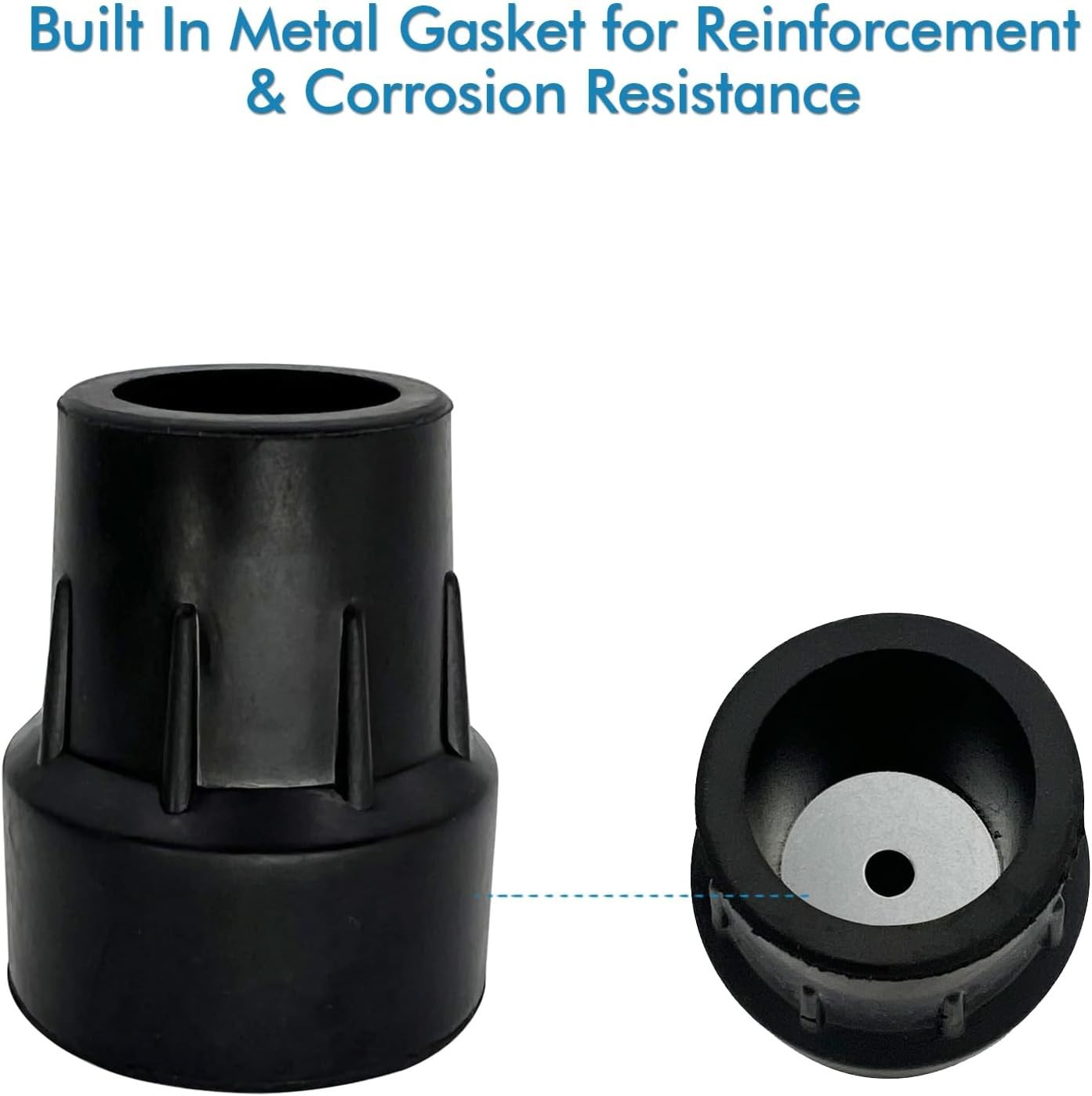 Replacement Cane Tips, Black, 1 inch