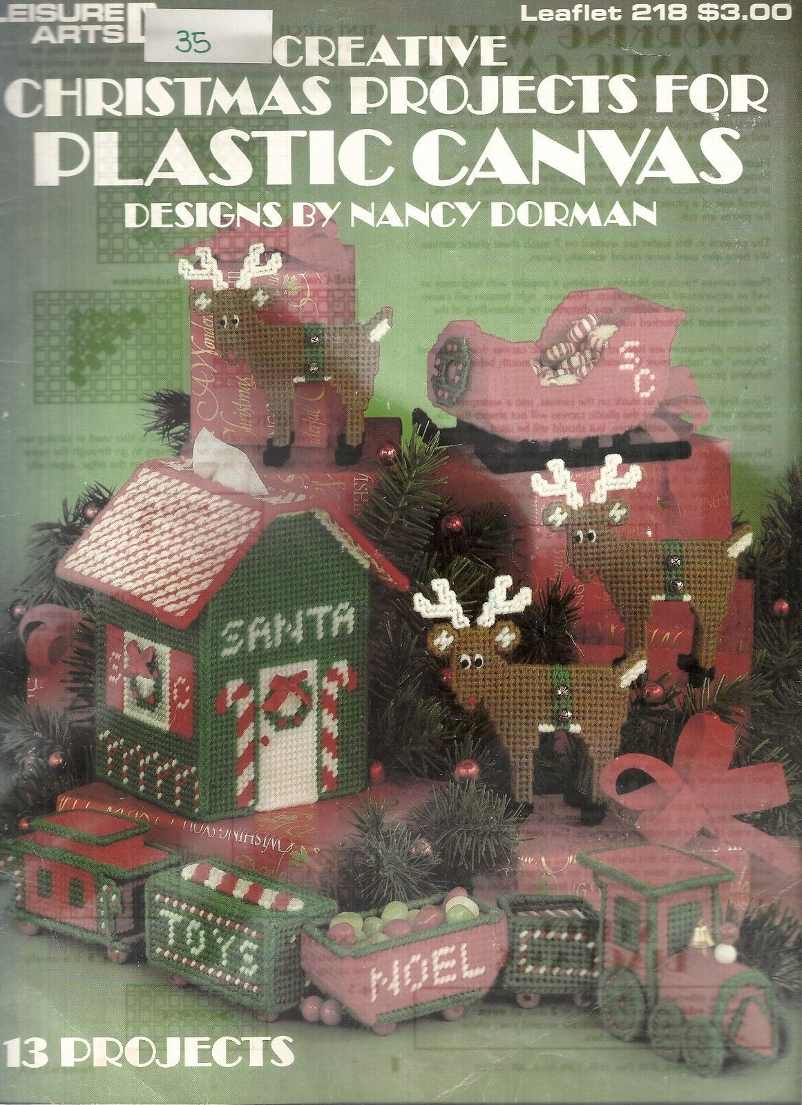 LEISURE ARTS CREATIVE CHRISTMAS PROJECTS FOR PLASTIC CANVAS LEAFLET #218 ©1988