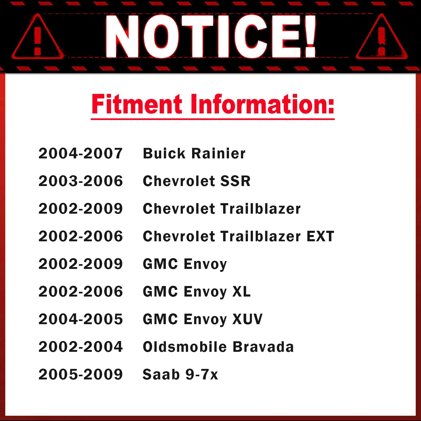 Front ABS Wheel Speed Sensor for 2002-2009 Chevy Trailblazer/GMC Envoy, 2002-...