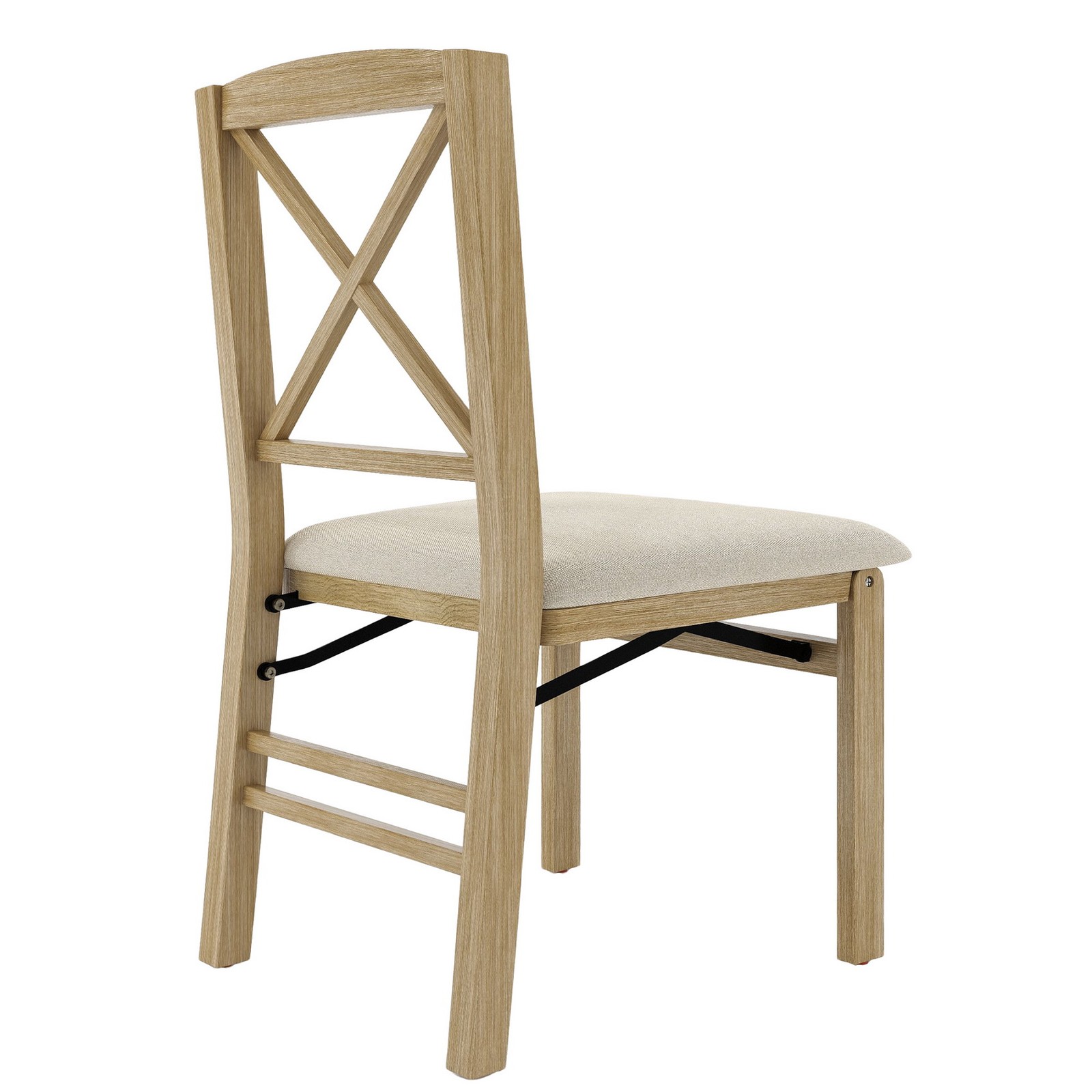 Folding Dining Chairs Set of 2 Upholstered Solid Wood Coffee Shop Chair X-Back
