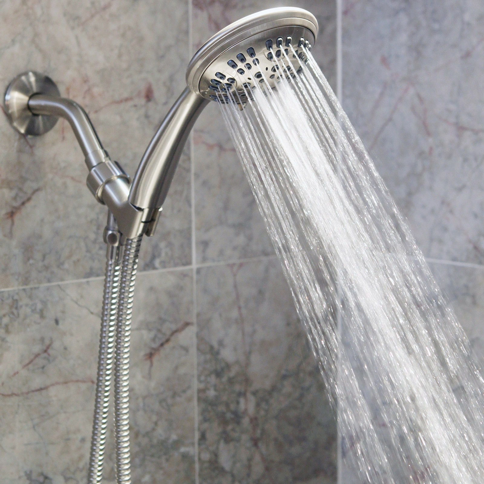 6 Function Handheld Shower Head Kit (Aqua Elegante) - Brushed Nickel - 2.5 GPM