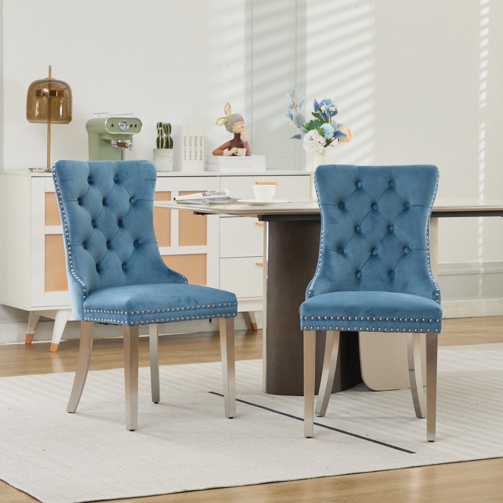 Nikki Collection Modern, High-end Tufted Solid Wood Contemporary Velvet Uphols