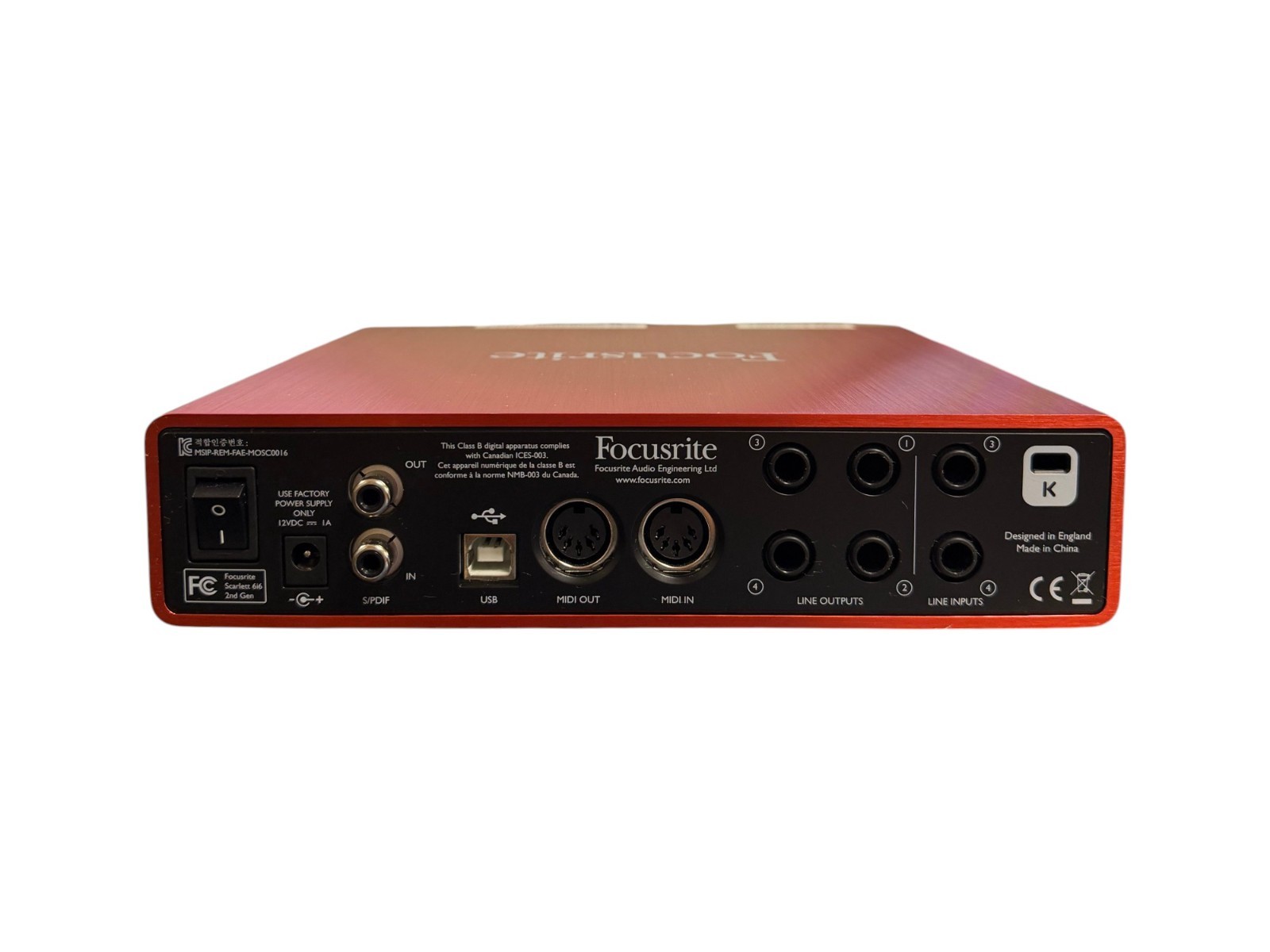 Focusrite Scarlett 6i6 2nd Gen Audio Interface Studio Recording UNTESTED