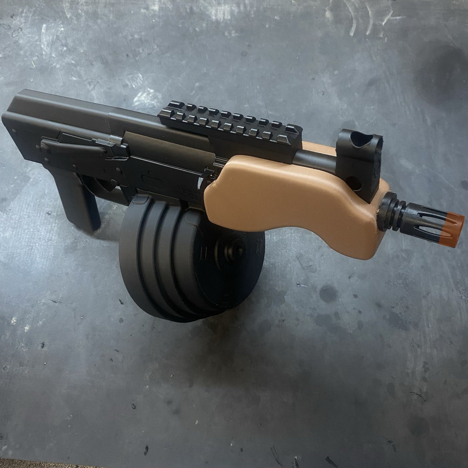 Micro Draco Prop Gun W/ Drum Mag 1:1 Scale 3d Printed