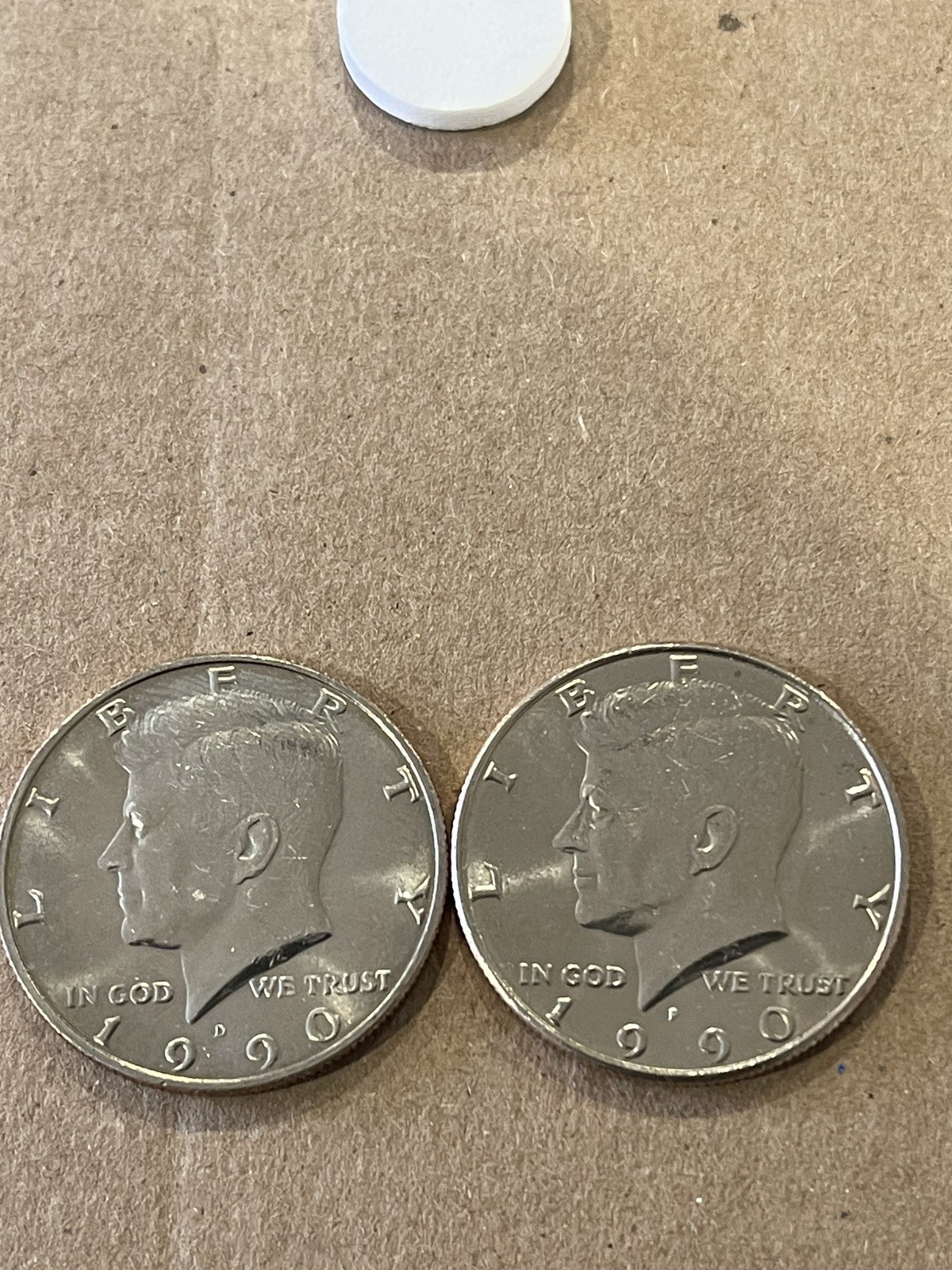 1990 P&D Kennedy Half Dollar Two Coin Set-Nice Rim- Free Shipping