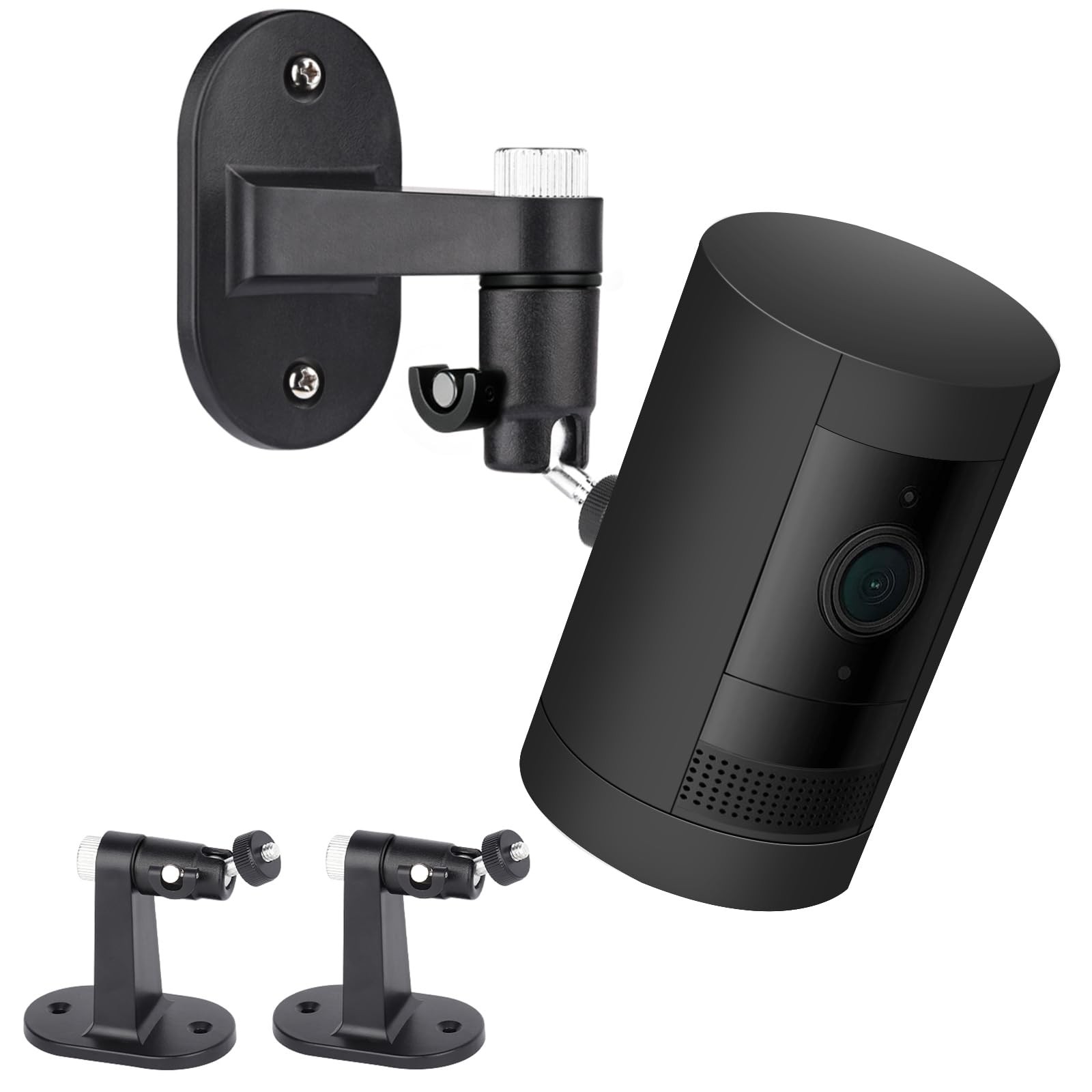 2Pack Adjustable Security Wall Mount Bracket for Ring Stick Up 2PACK, Black