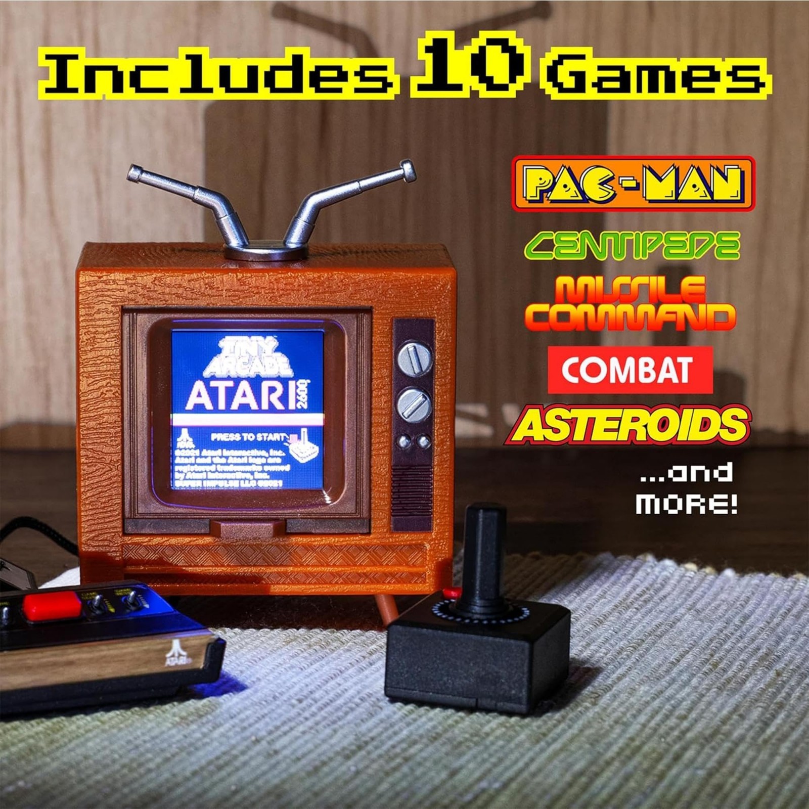 Mini Retro Arcade Console 3.5” Portable Gaming System with 10 Classic Games - Gi