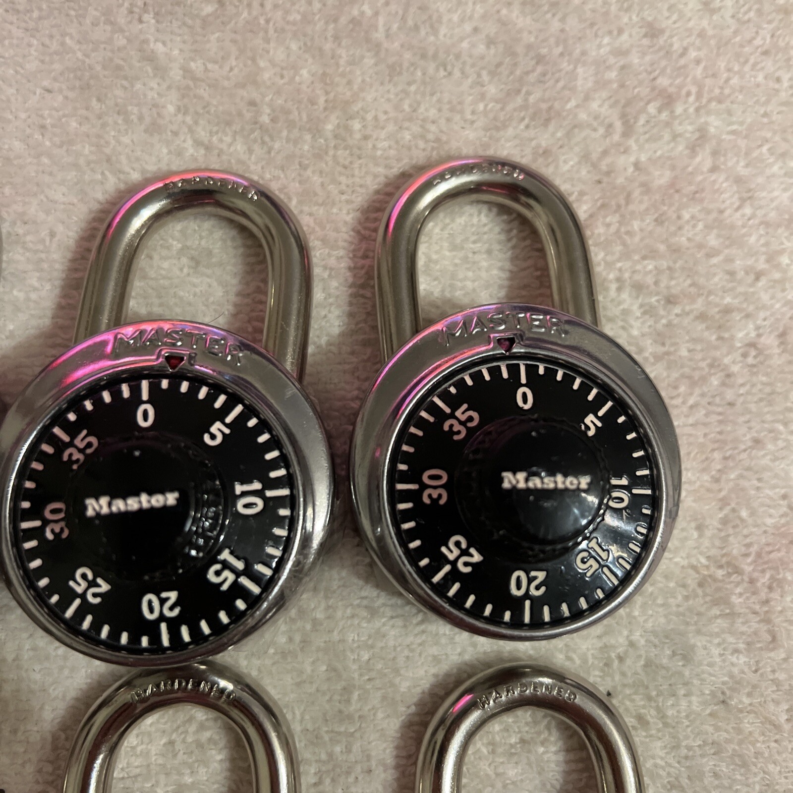 Lot Of 6 MASTER Combination Padlocks With Combinations Nice Condition