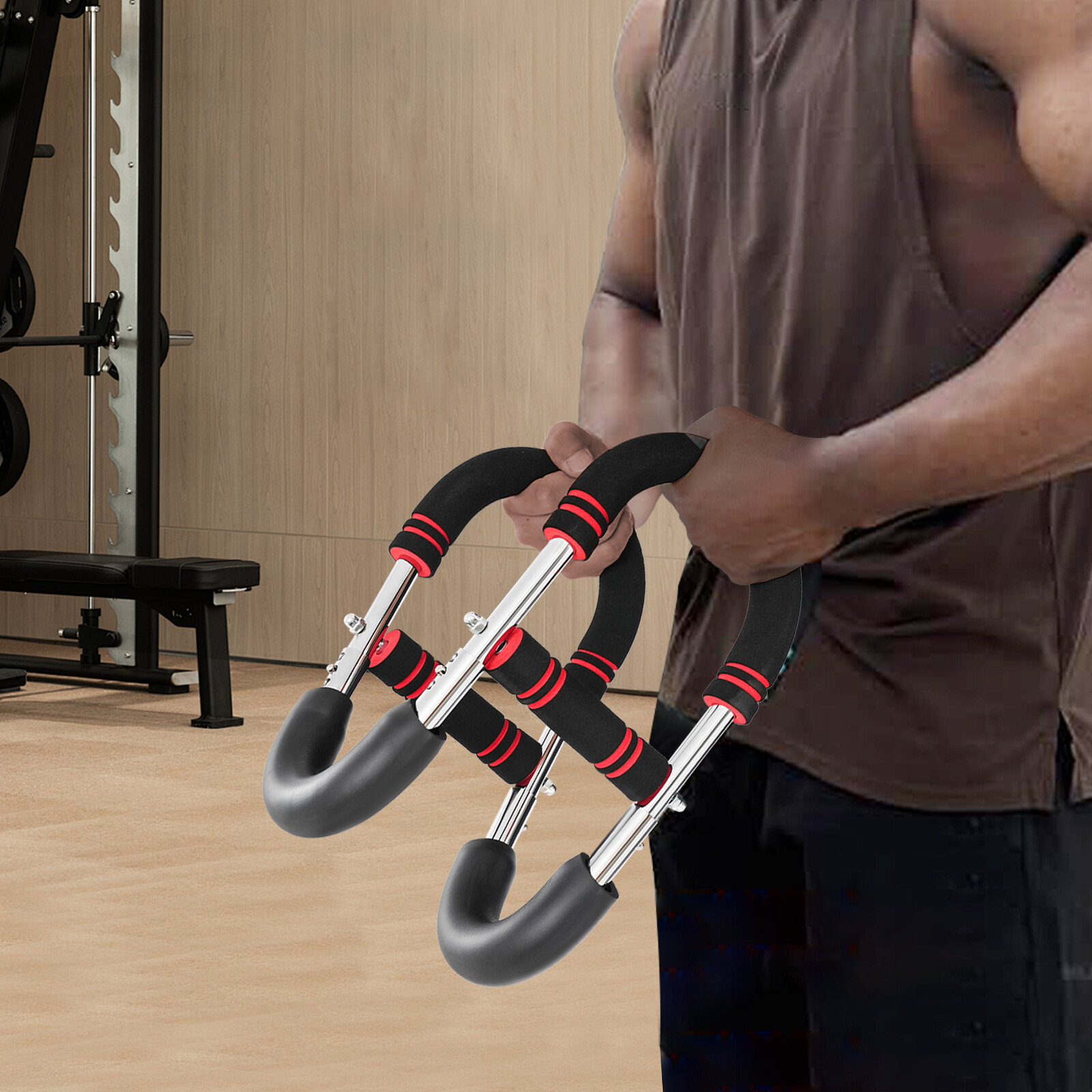U-Shaped Upper Body Strength Builder Trainer Arm Exercise Equipment Adjustable