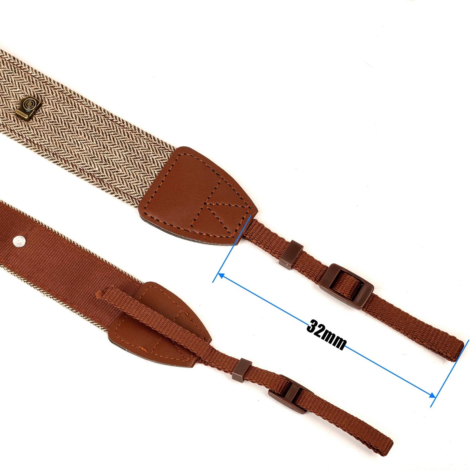 WANBY Camera Strap Canvas Brown Shoulder with Quick Brown,