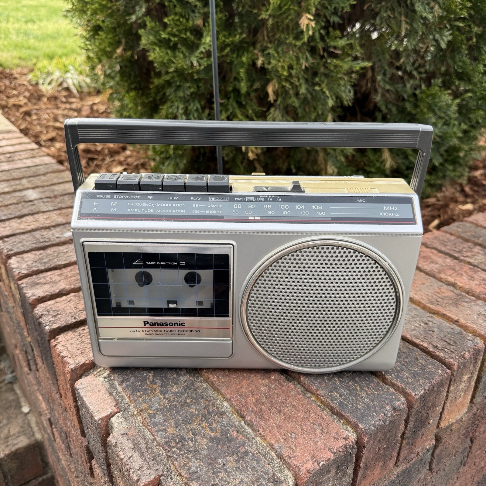 Vintage Panasonic RX-1210 AM/FM Radio Cassette Recorder Boombox Silver *READ*