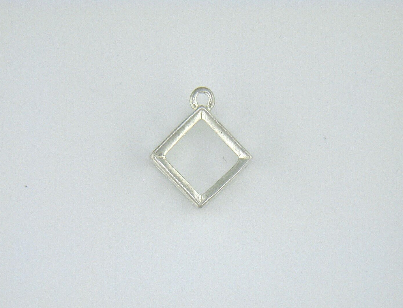 Princess Square Back Set Bezel Sterling Silver Dangle Setting