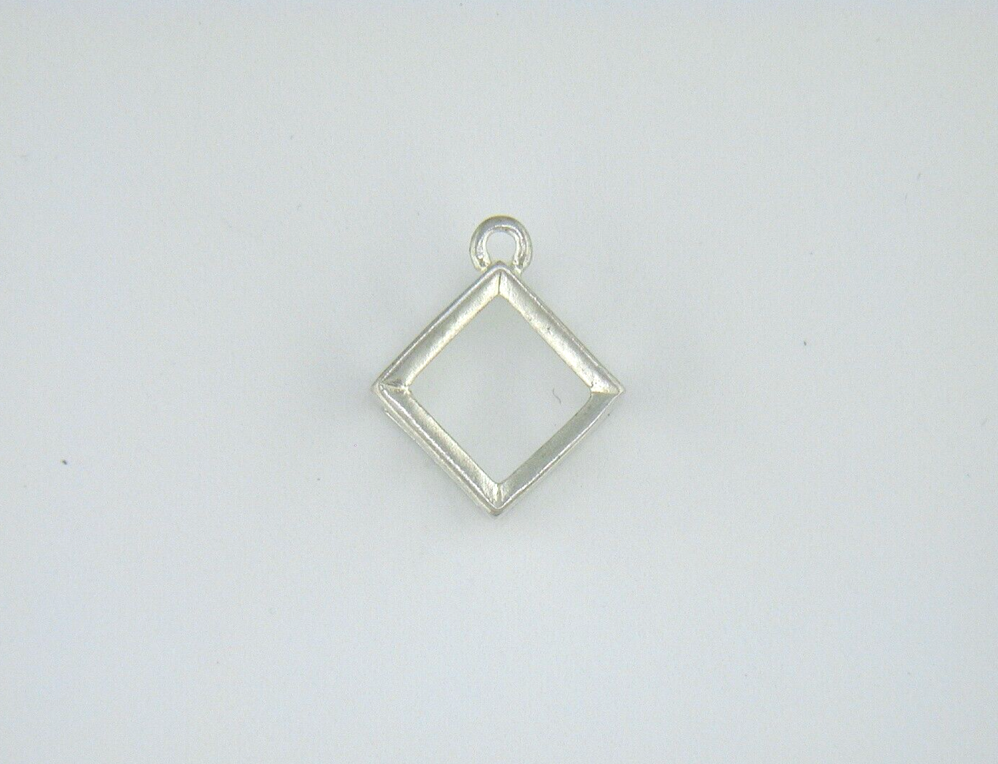 Princess Square Back Set Bezel Sterling Silver Dangle Setting