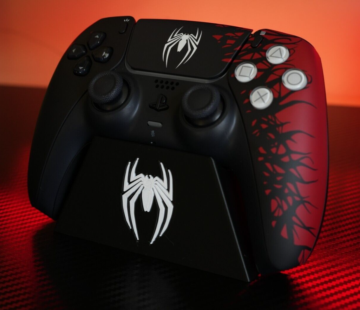 PlayStation 5 Controller STAND Black White spider PS3 PS4 compatible 3d Print
