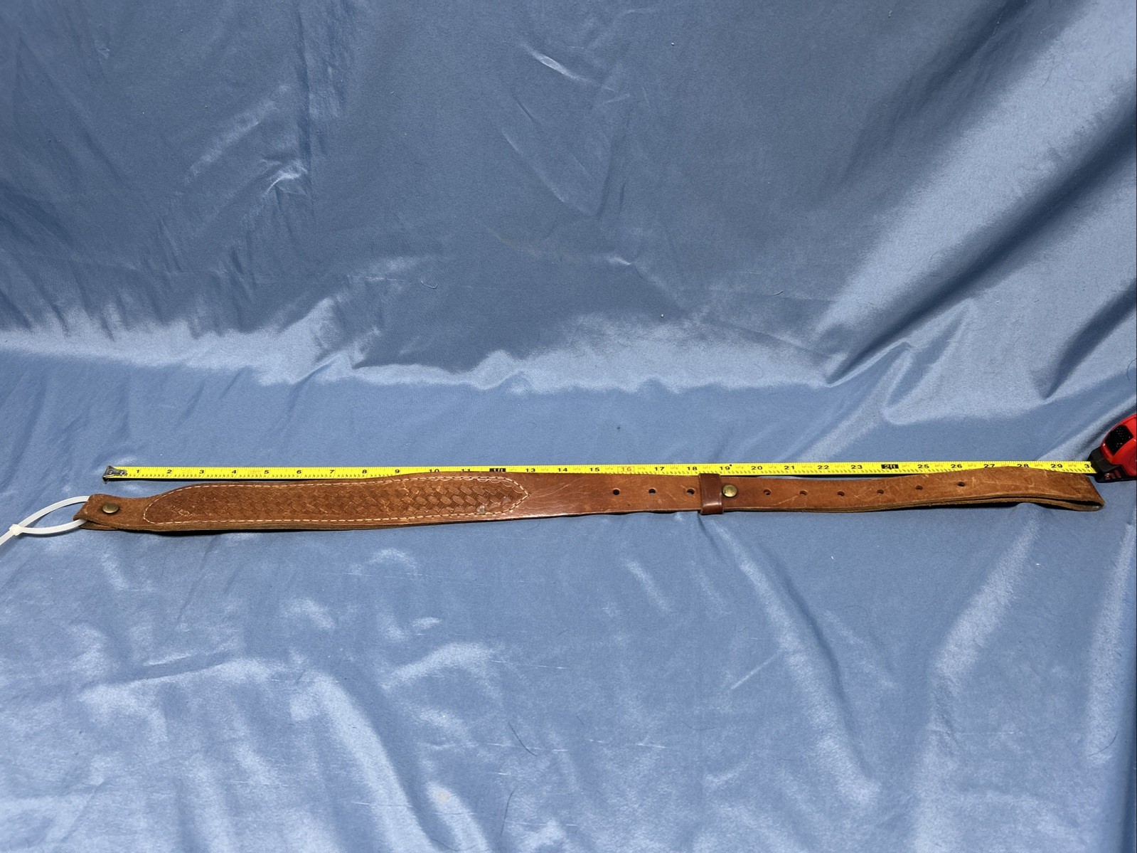 Vintage Used Basket Weave Tooled Leather Rifle Sling