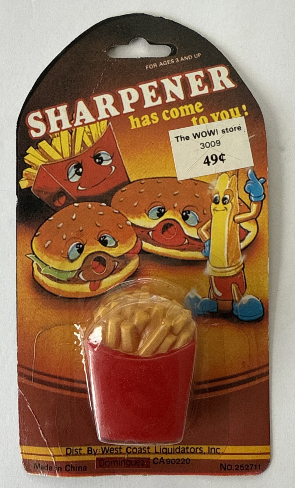 NEW Vintage Pencil Sharpener by West Coast Liquidators French Fry Sharpener
