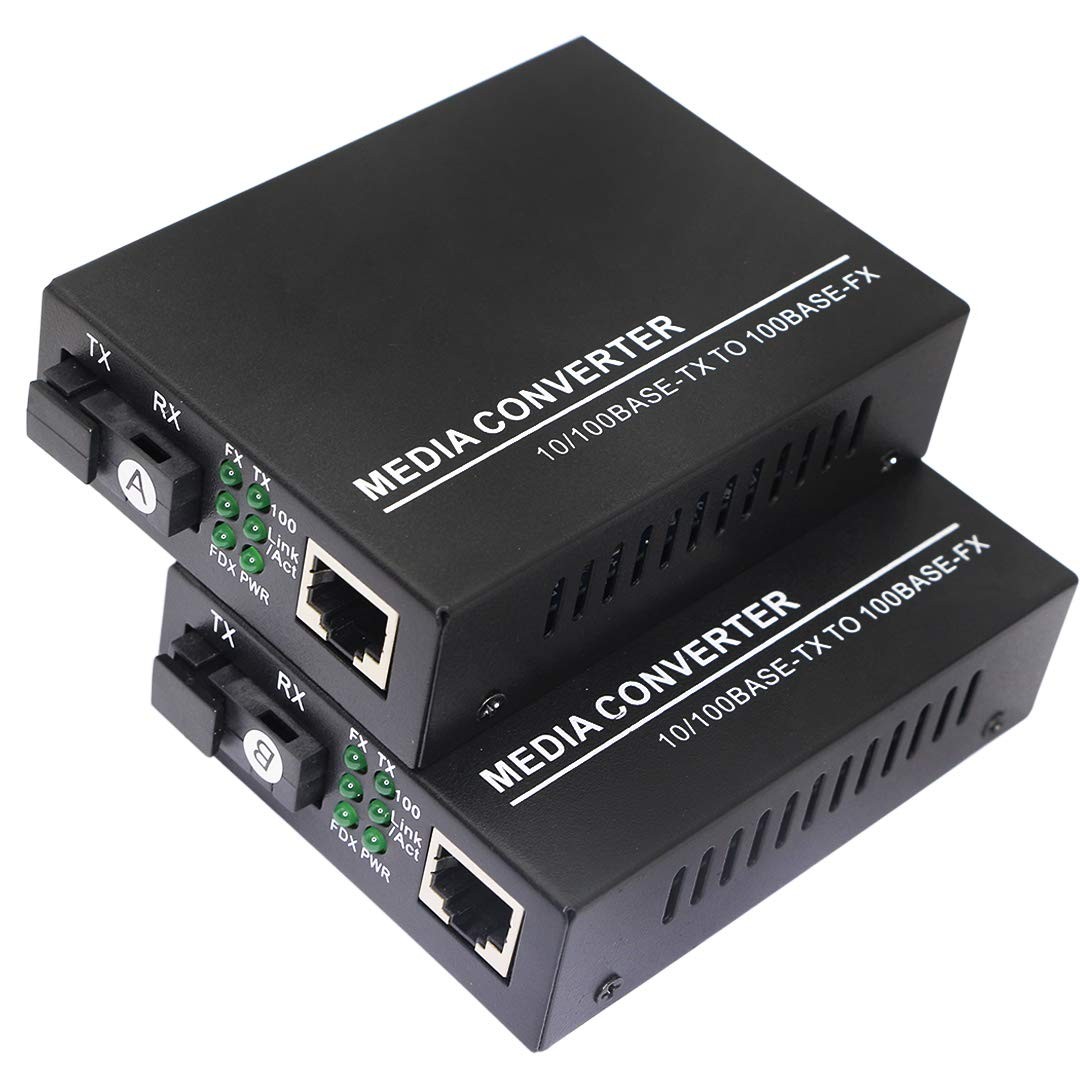 1 Pair Fiber Ethernet Media Converter, Single-Mode, 25KM, 10/100Base-TX, 100FX