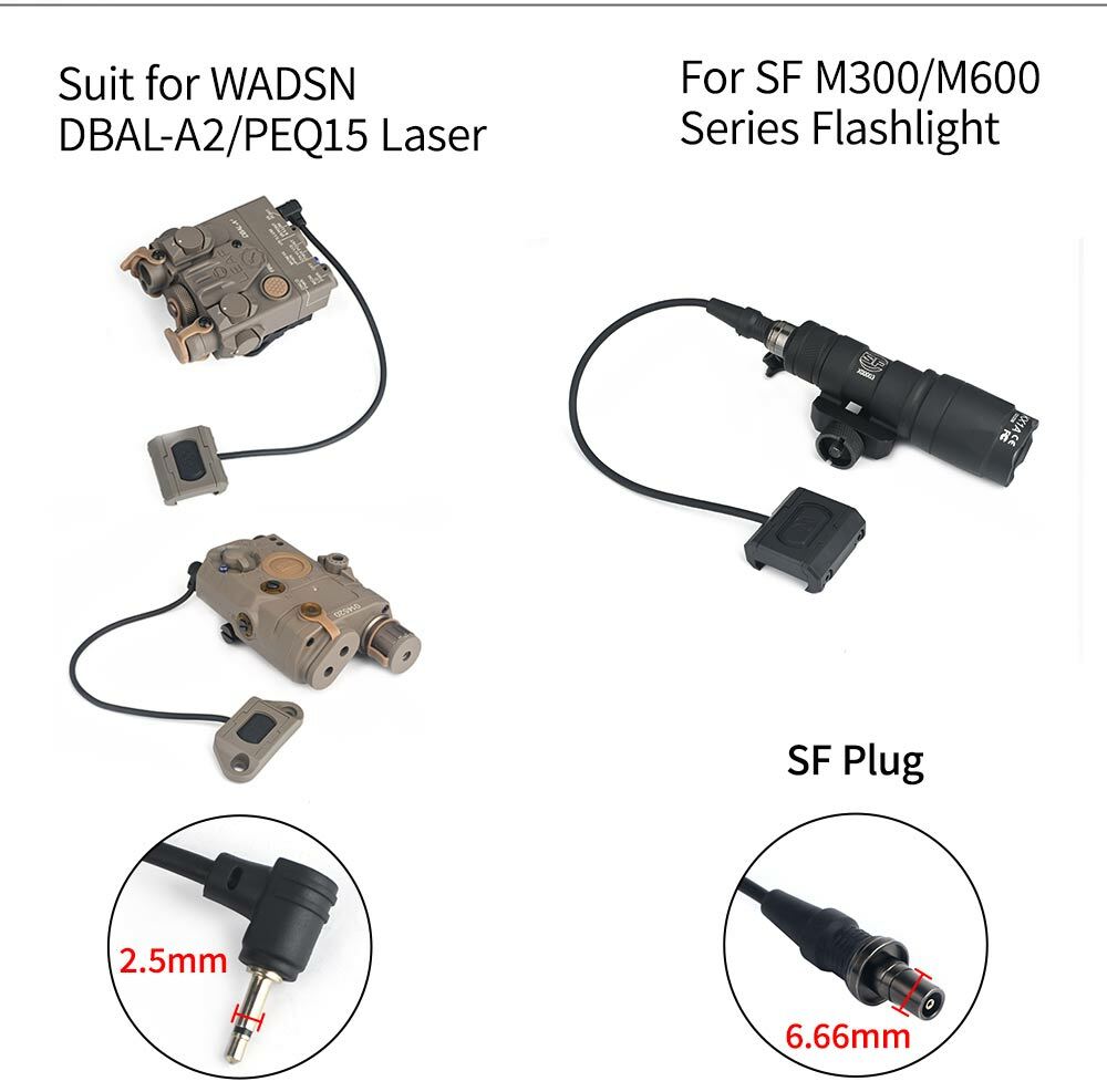 WADSN Tactical ModButton Switch Control For DBAL-A2 PEQ15 Laser M300 M600 Lights