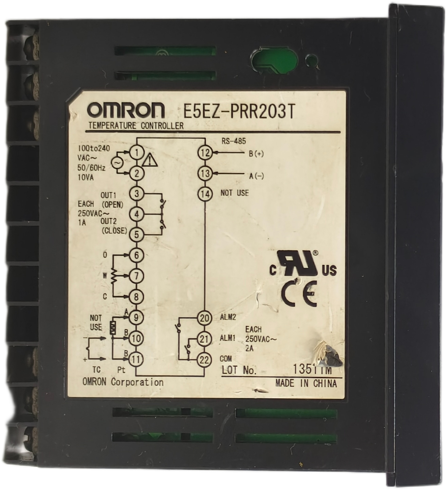 Omron E5EZ-PRR203T Controller Temperature 100-240 VAC 10VZA