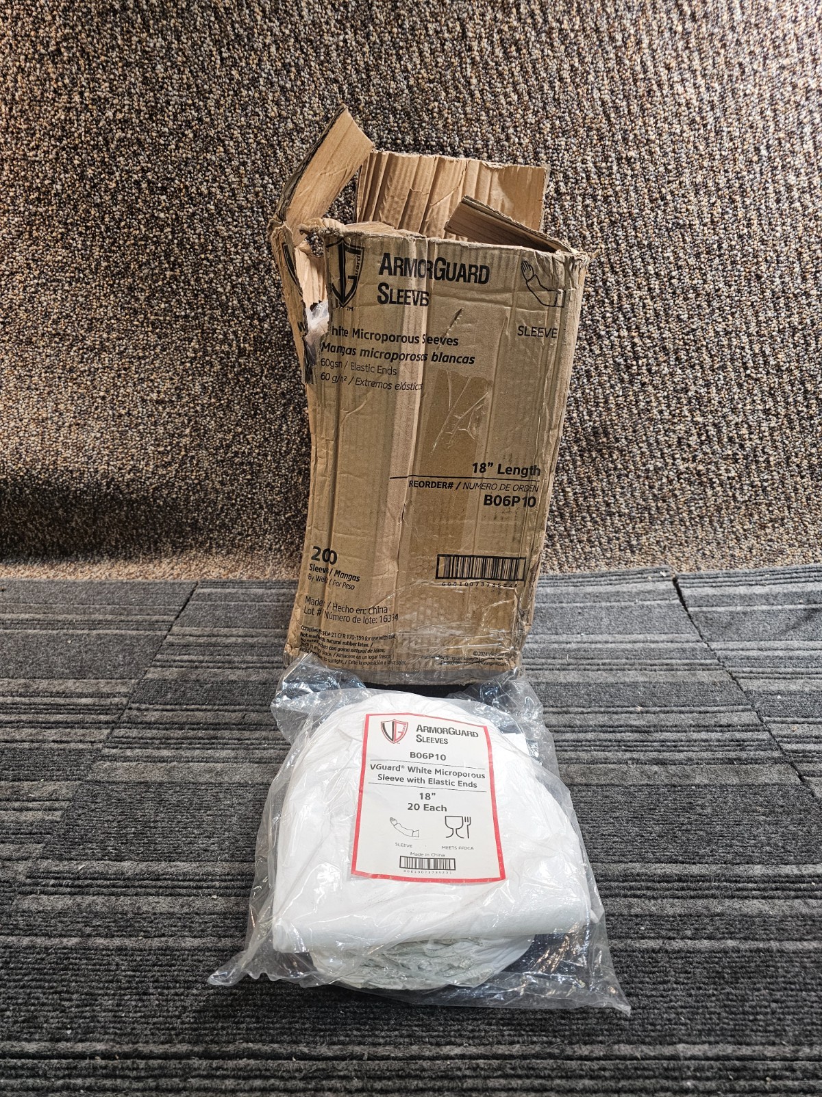 (QTY 200) VGuard B06P10 ArmorGuard White Microporous Sleeve 18" Length