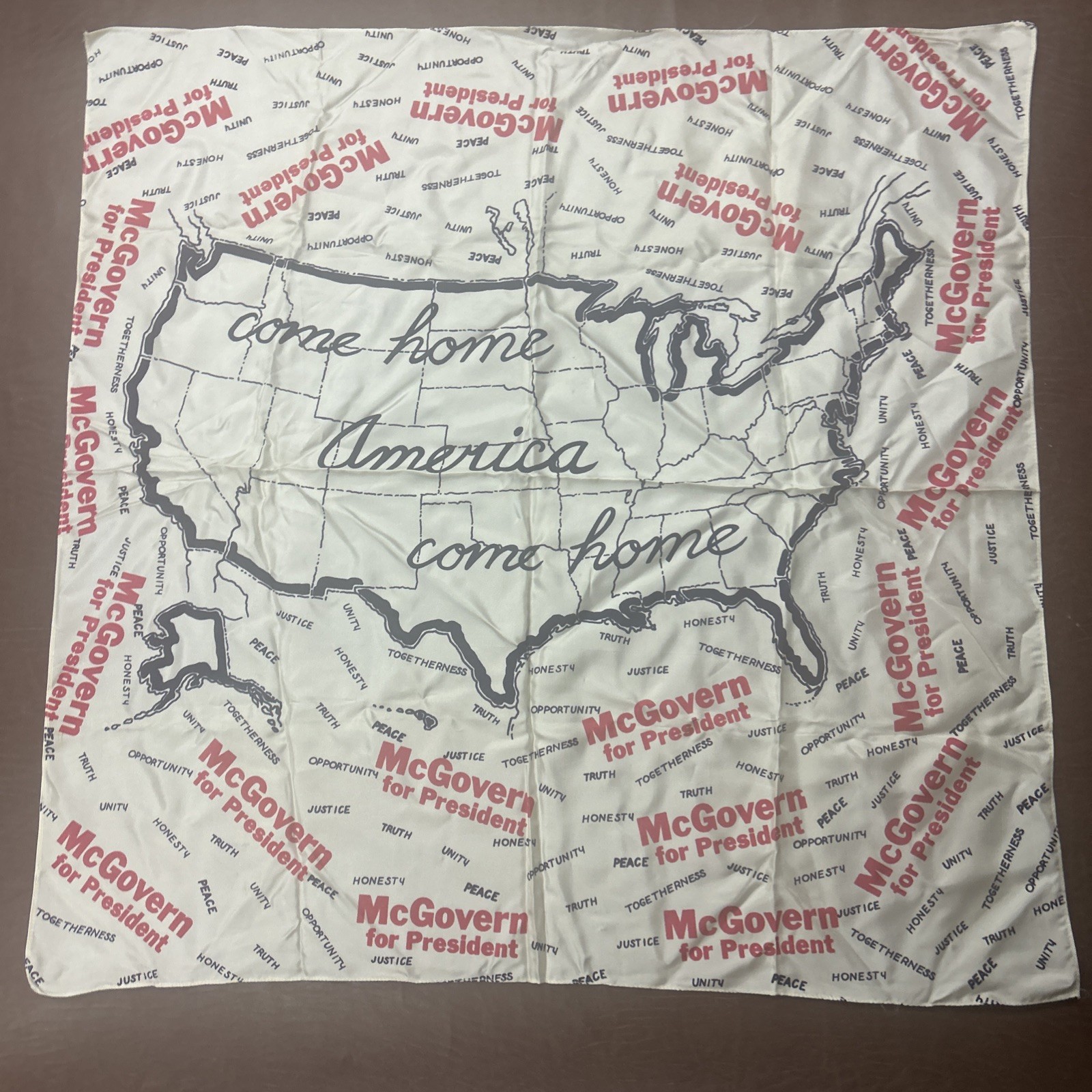 Come Home America George McGovern bandanna 30” x 30”