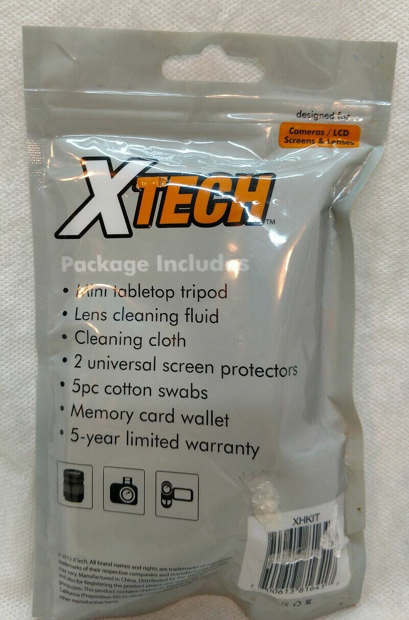 XTech 7 Piece Digital Camera Starter Accessory Set- Tripod, Mem Wallet, Cleaning