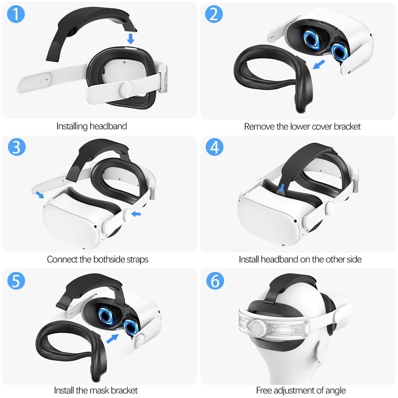 Elite Adjustable Head Strap for Meta Quest 2 Soft Sponge VR Replacement Headband