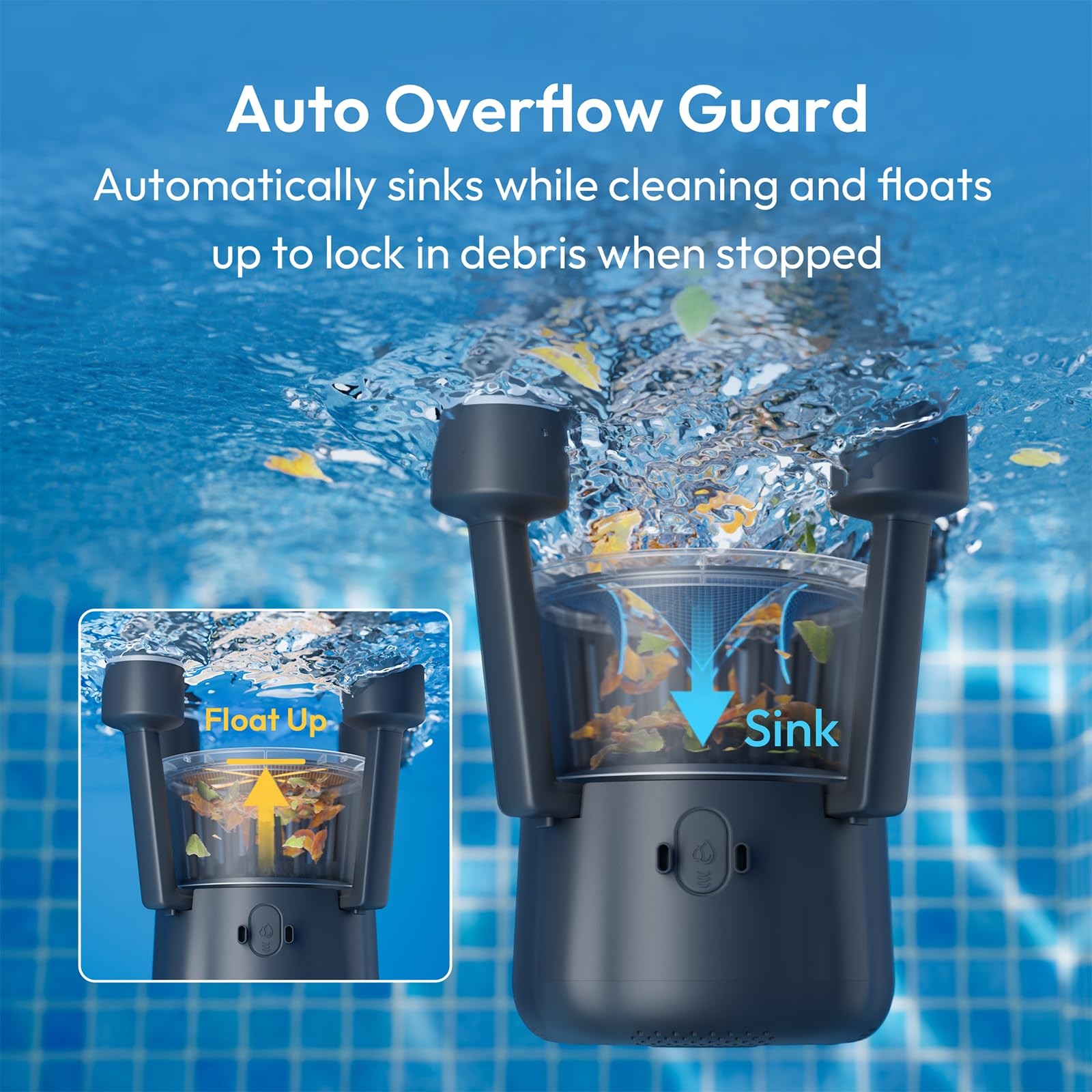 Pool Surface Skimmer Robot, Pool Cleaner with App Control,5L Filter, Dual Cleani