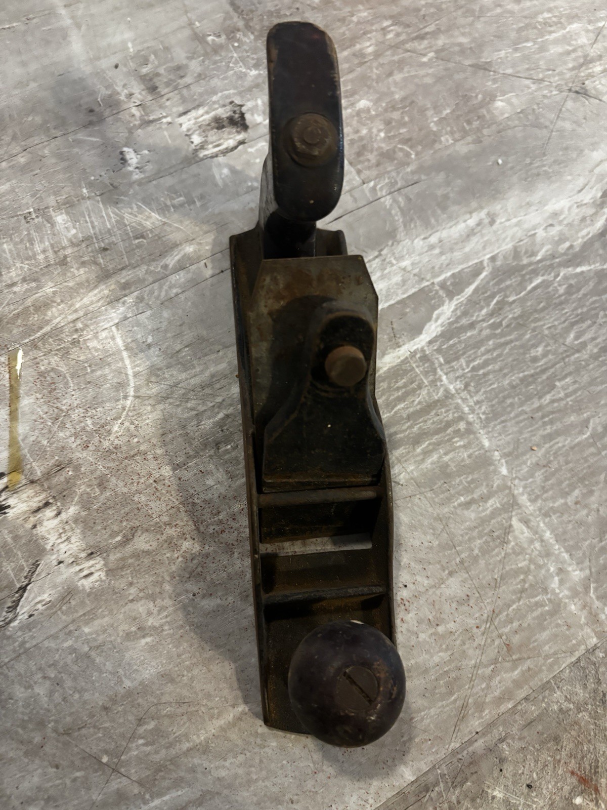 This is a vintage hand plane, likely a Stanley Bailey model.