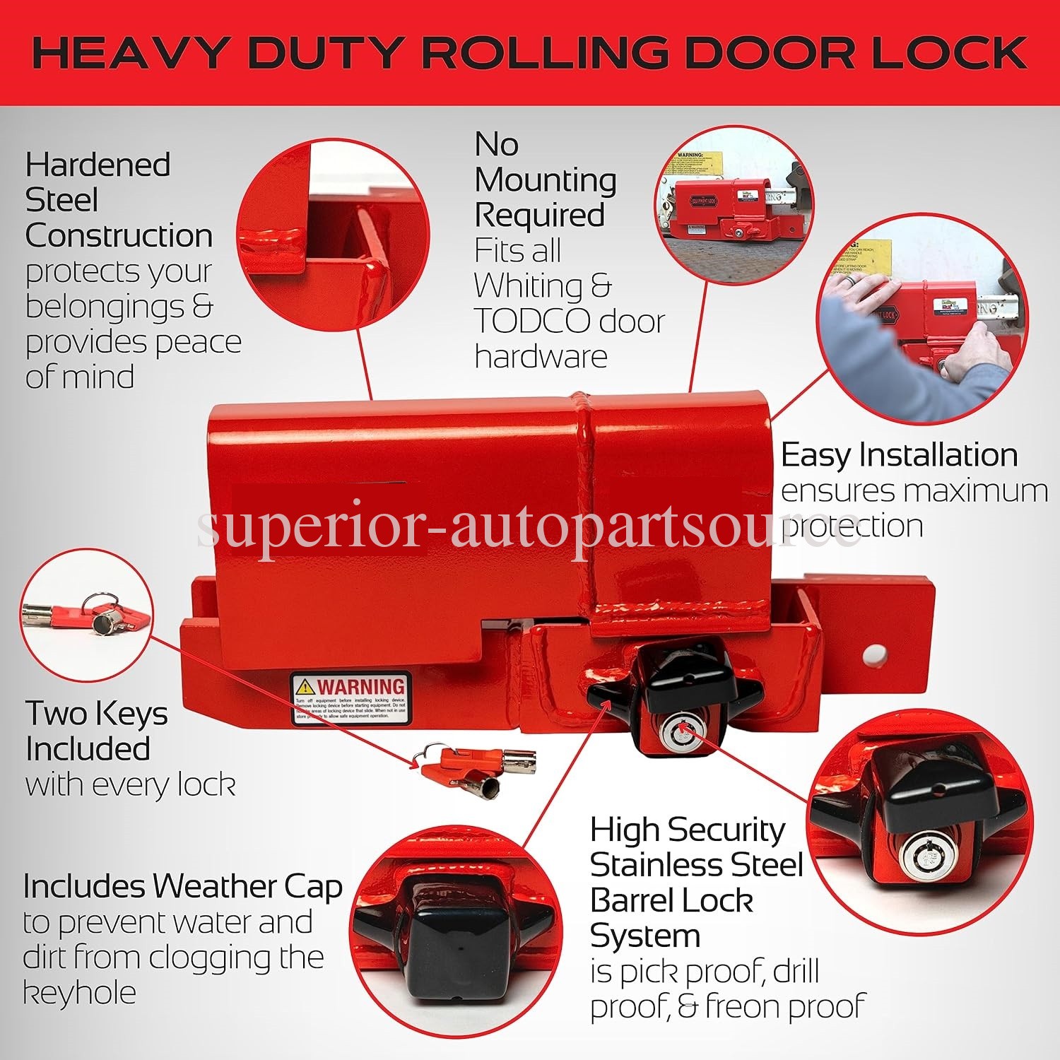 Key Lock Heavy Duty Rolling Door Lock for Maximum Security Box Truck and Trailer