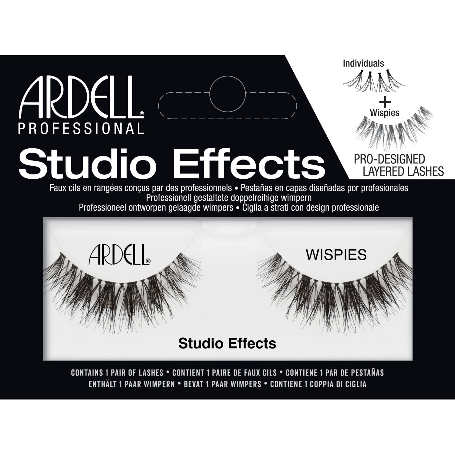 Lot 4 Pairs GENUINE ARDELL Studio Effects Wispies Black False Eyelashes Lashes