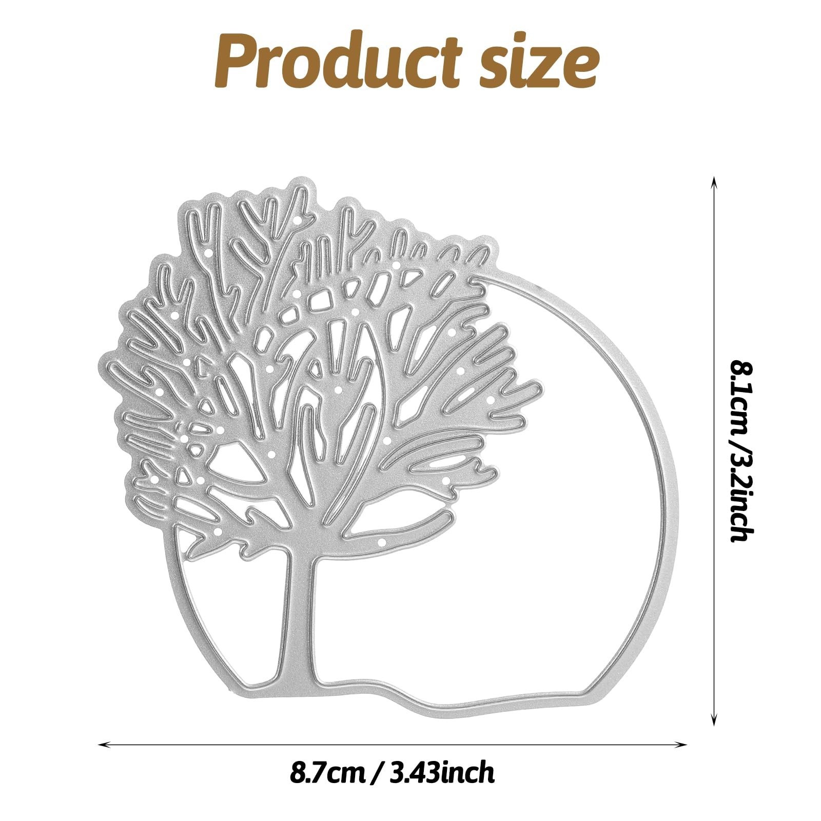 Ymapinc Silver Metal Tree Border Frame Dies for Card Making, Stencils Cutting...