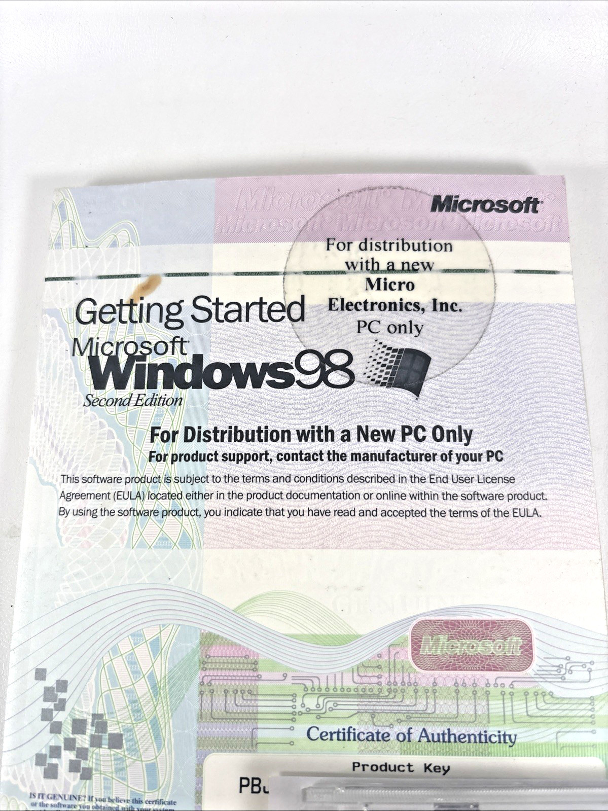 MICROSOFT WINDOWS 98 FULL ENGLISH VERSION OPERATING SYSTEM MS WIN