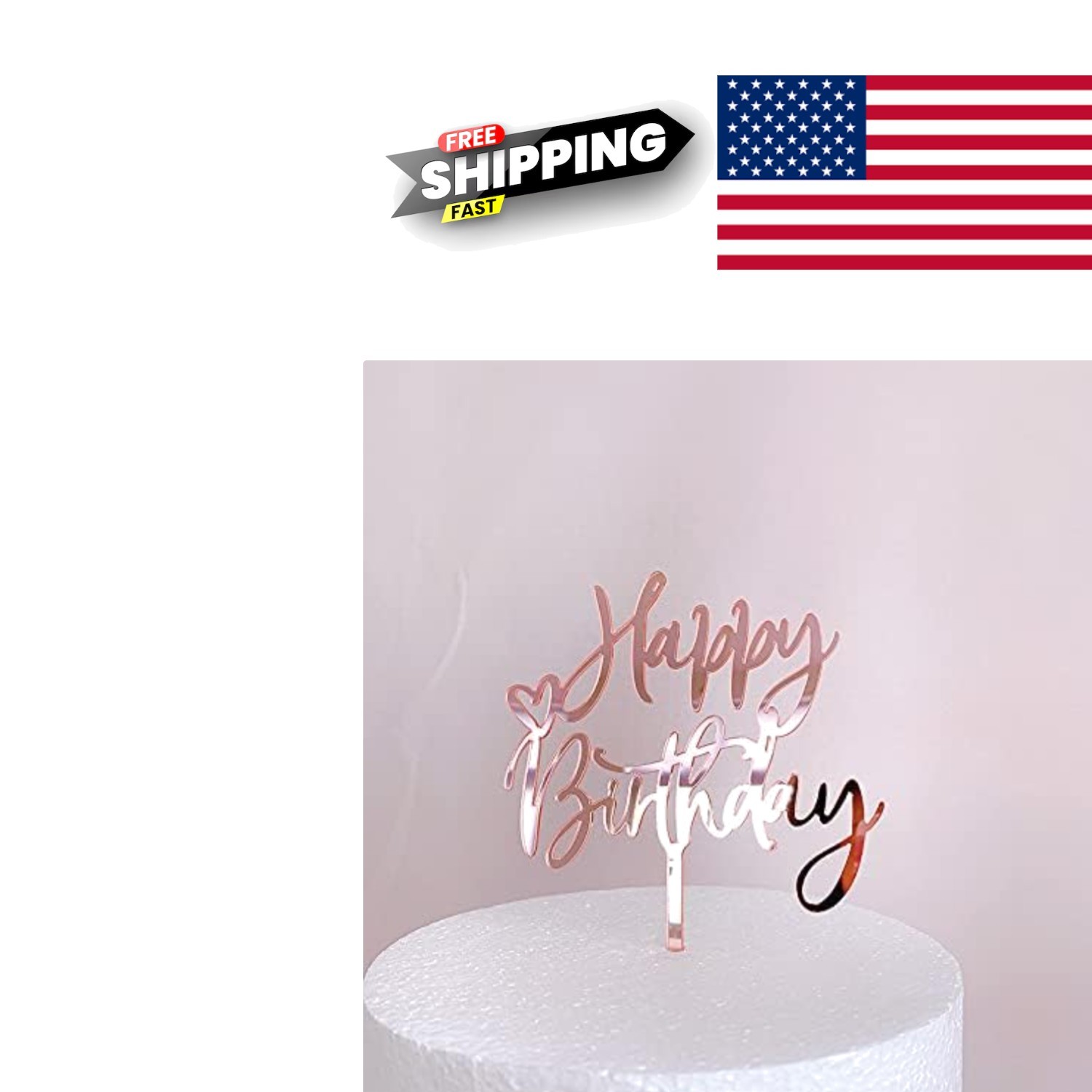 Multifunctional Rose Gold Cake Topper 6 Inch for Birthdays and Baby Showers
